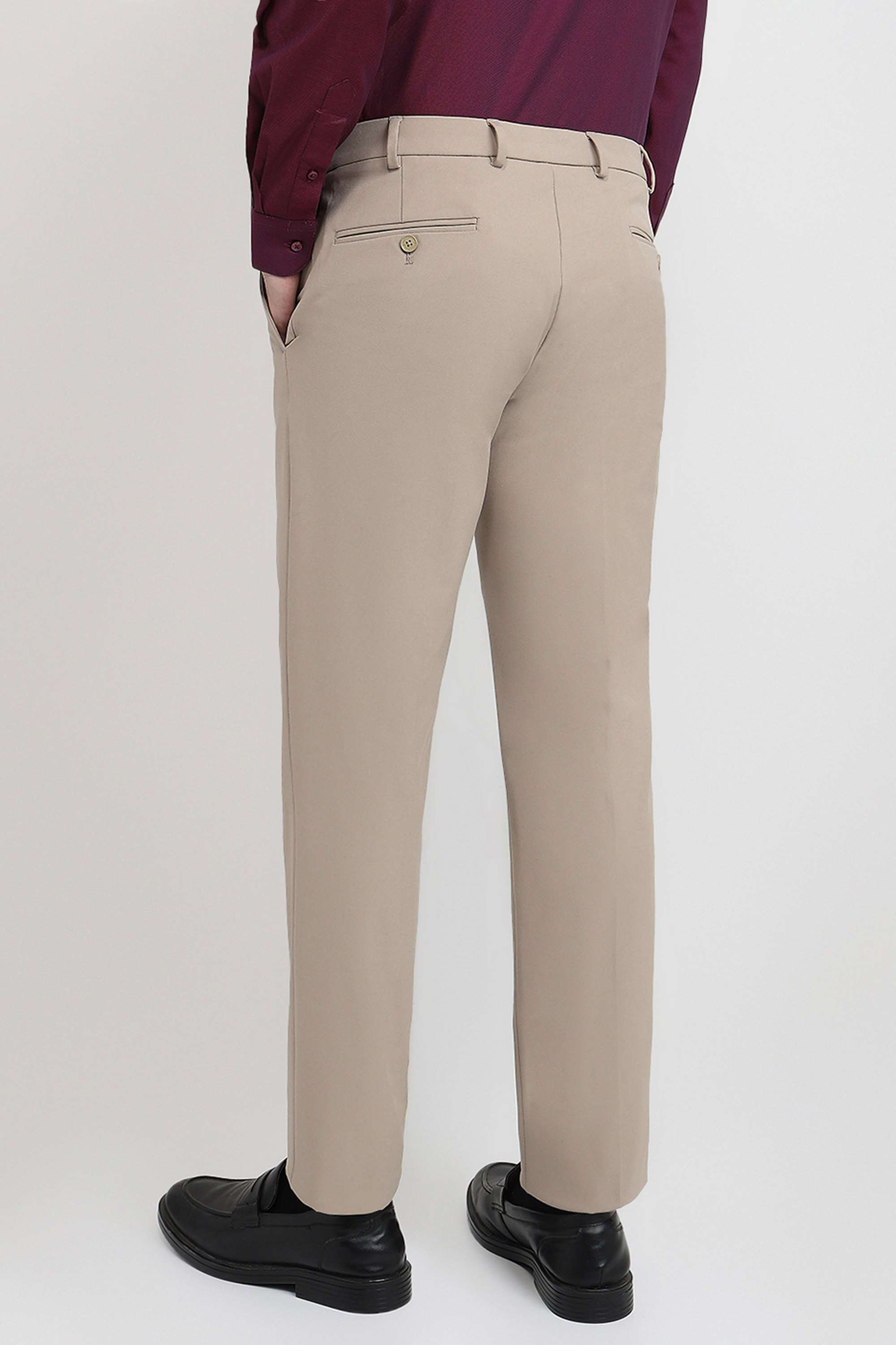 Solid-Polyester-Blend-Slim-Fit-Men-s-Formal-Wear-Trousers
