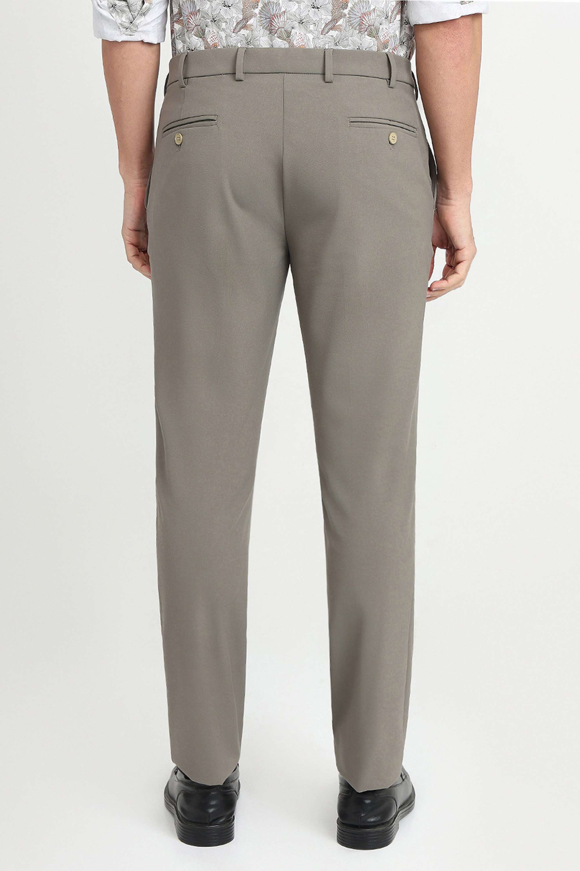 Solid-Polyester-Blend-Slim-Fit-Men-s-Formal-Wear-Trousers