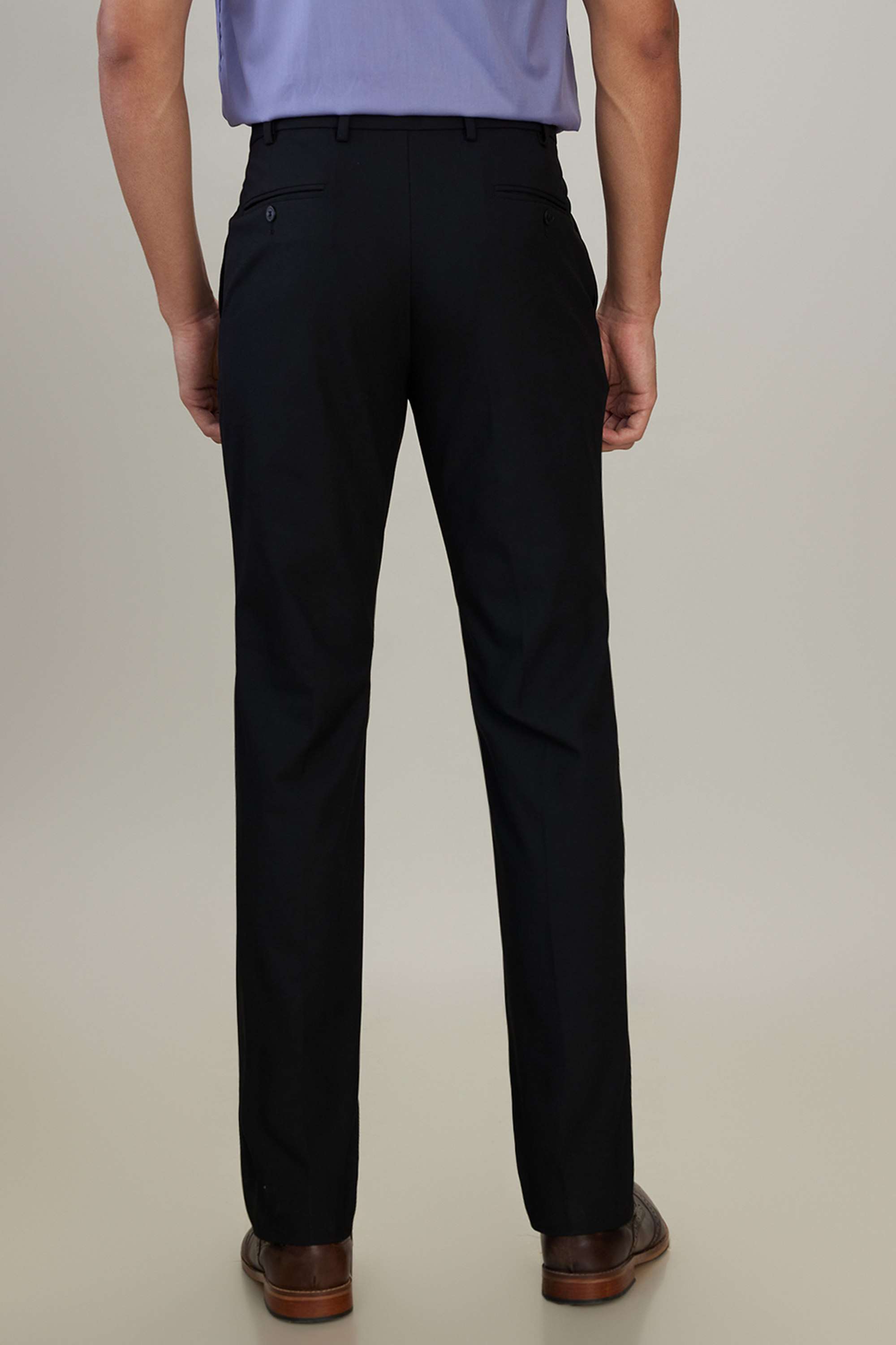 Solid-Polyester-Blend-Slim-Fit-Men-s-Formal-Wear-Trousers