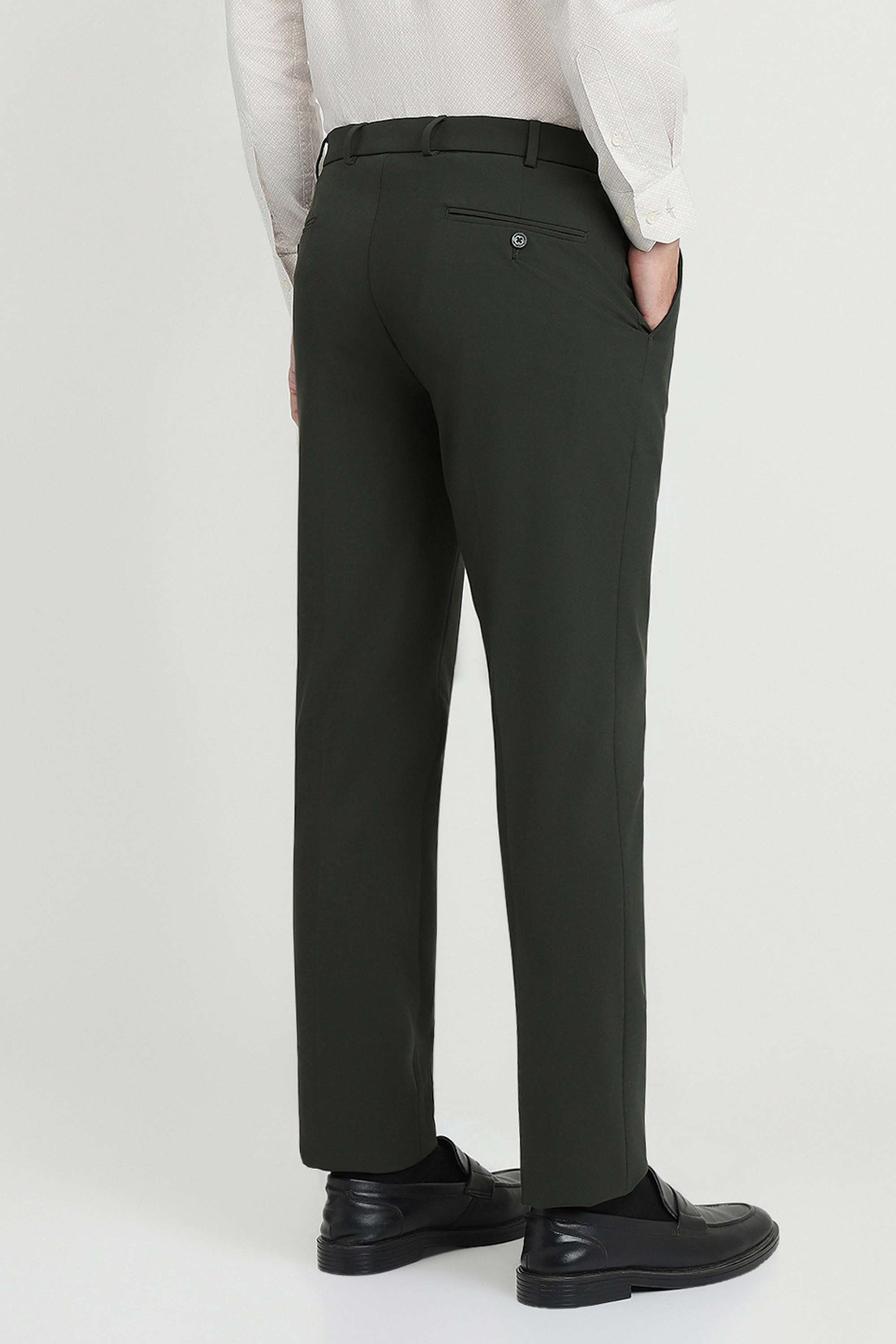 Solid-Polyester-Blend-Slim-Fit-Men-s-Formal-Wear-Trousers