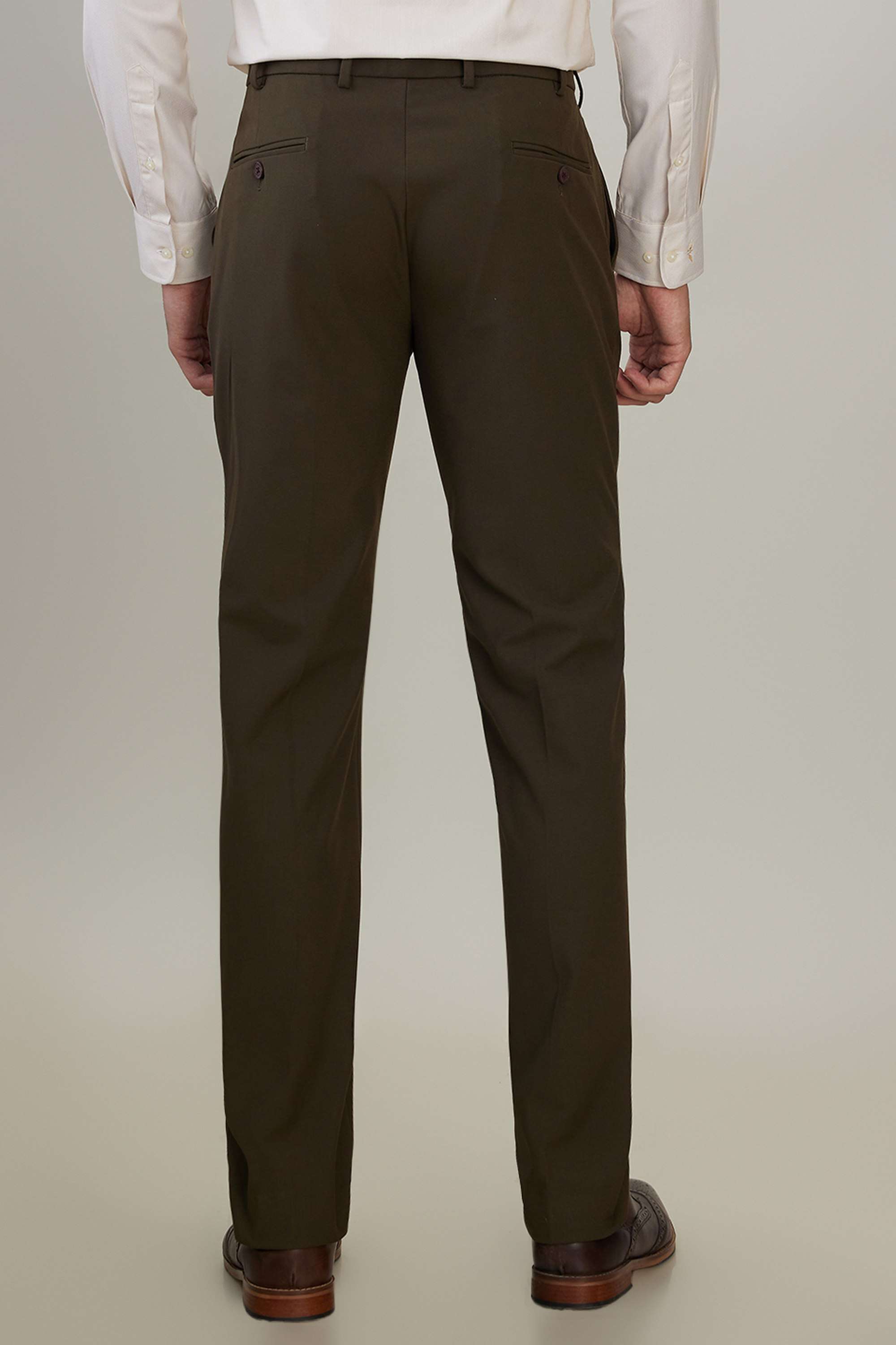 Solid-Polyester-Blend-Slim-Fit-Men-s-Formal-Wear-Trousers