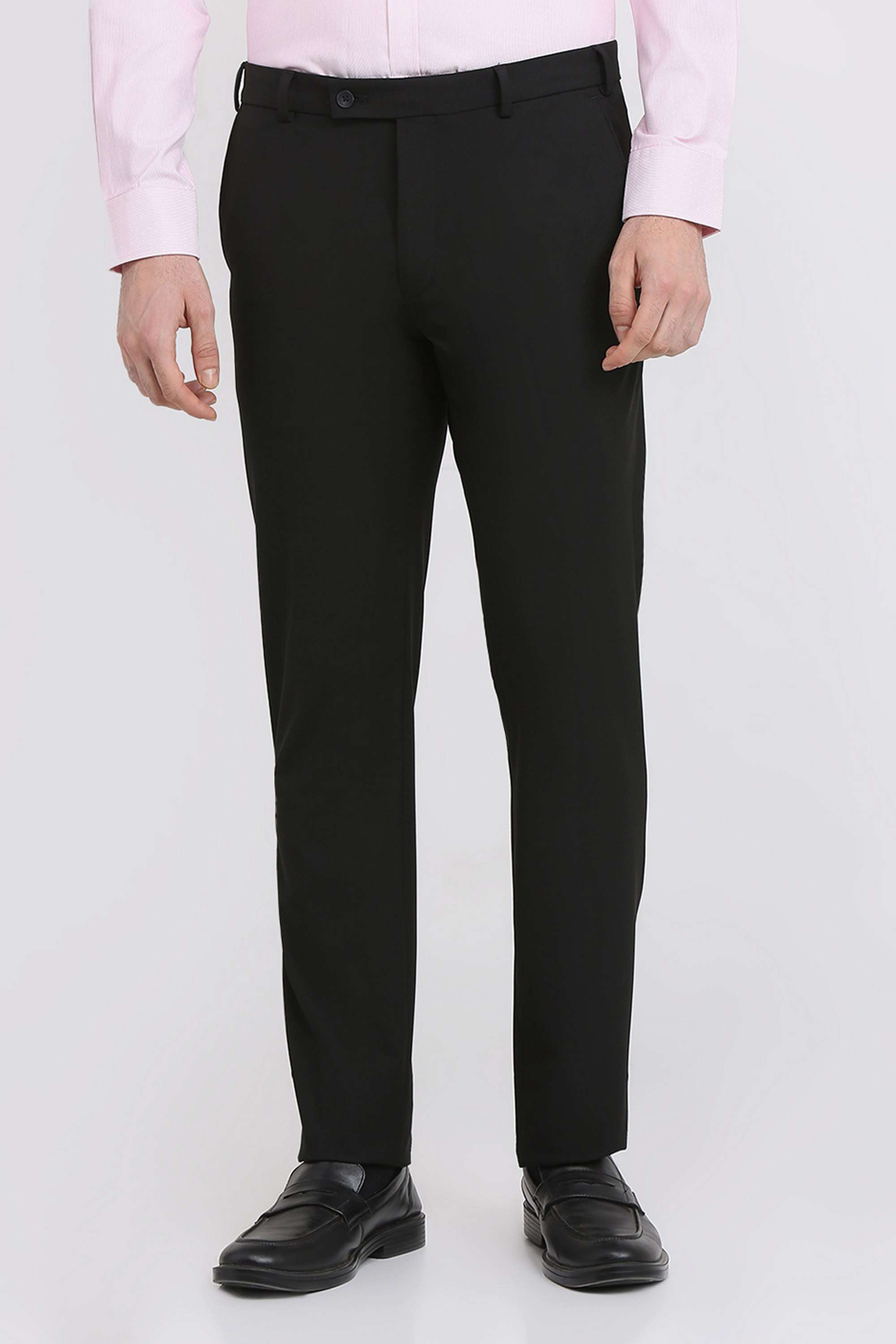 Solid-Polyester-Blend-Slim-Fit-Men-s-Formal-Wear-Trousers