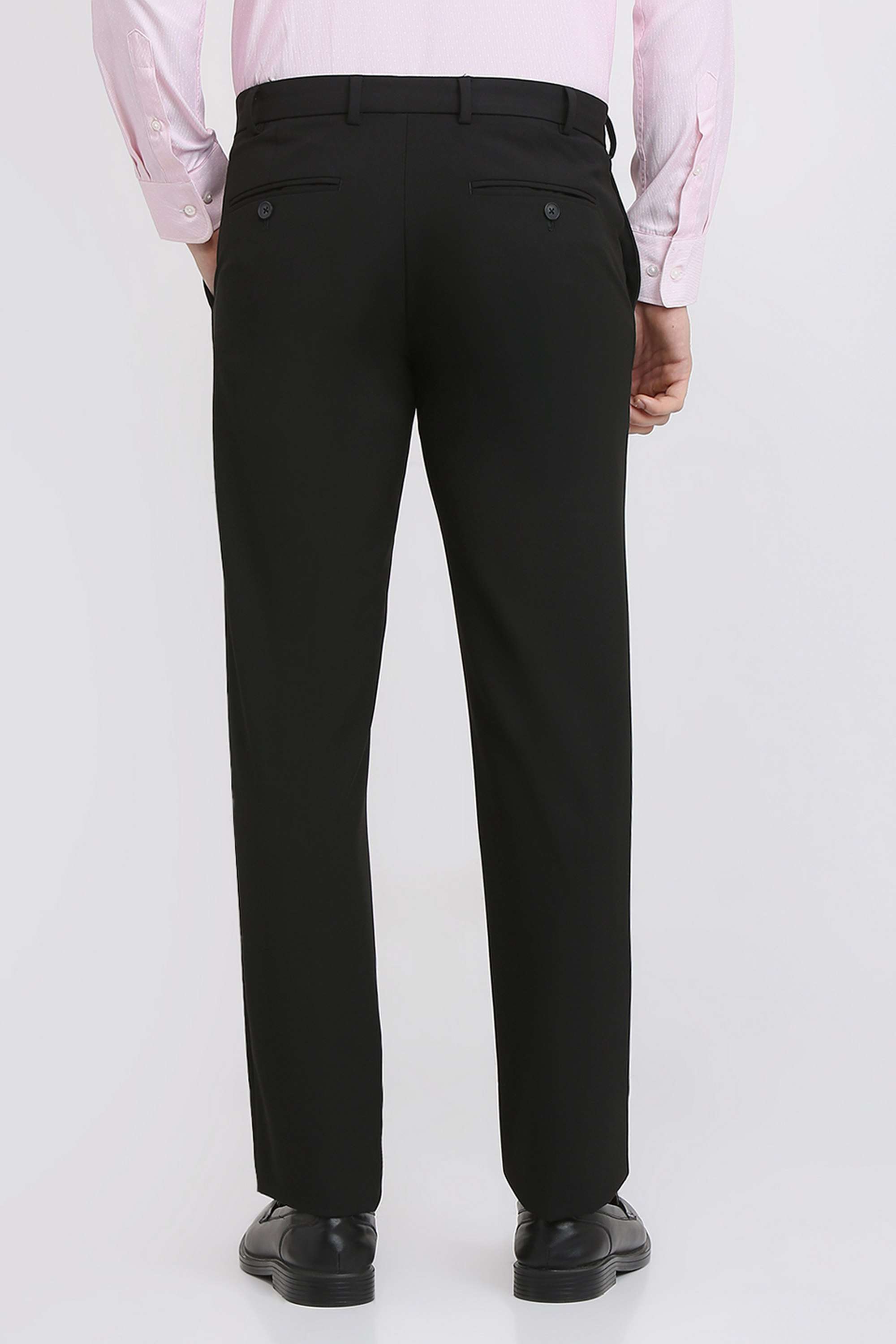 Solid-Polyester-Blend-Slim-Fit-Men-s-Formal-Wear-Trousers