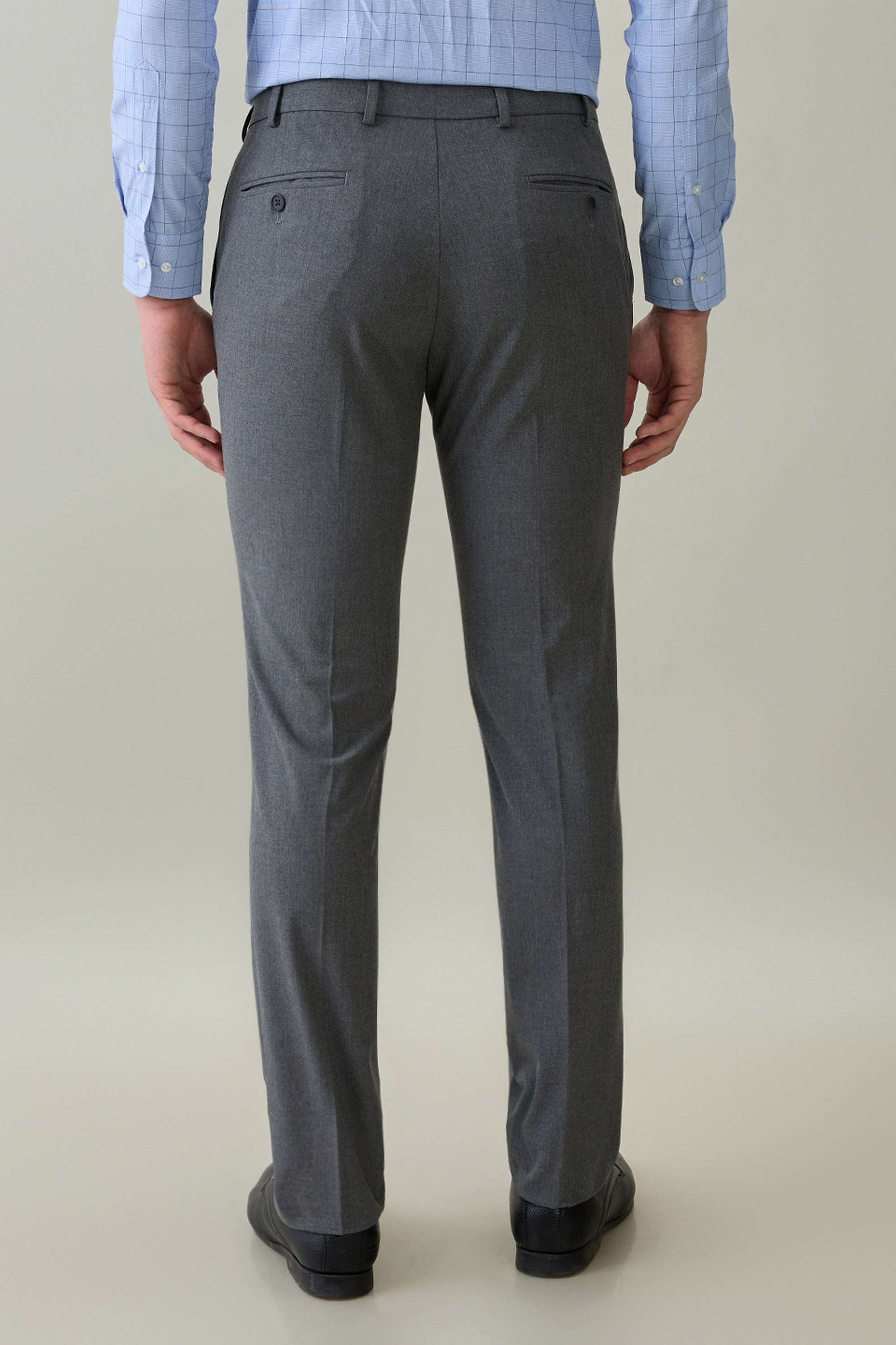 Solid-Polyester-Blend-Slim-Fit-Men-s-Formal-Wear-Trousers