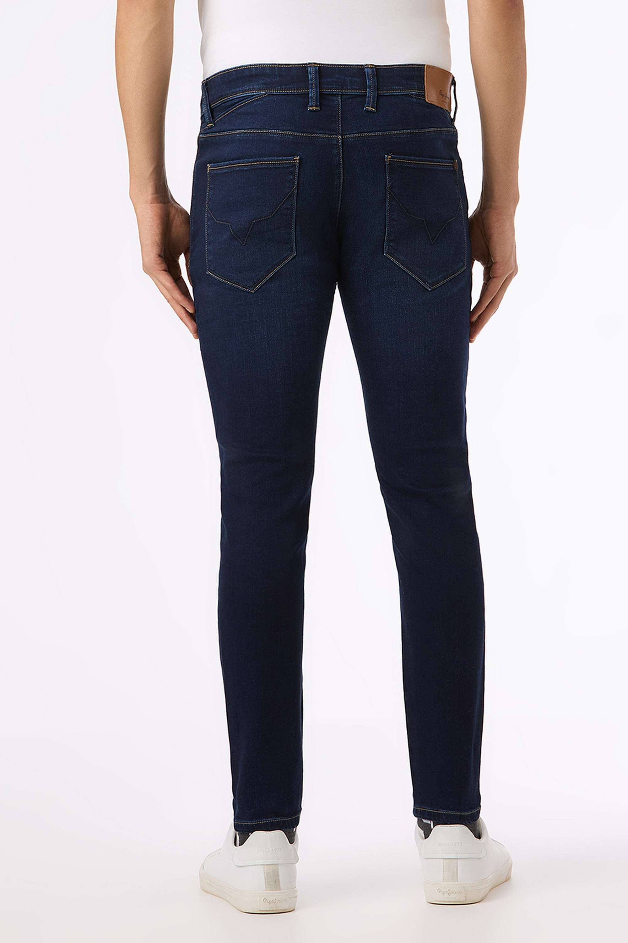 Solid-Cotton-Blend-Skinny-Fit-Men-s-Jeans