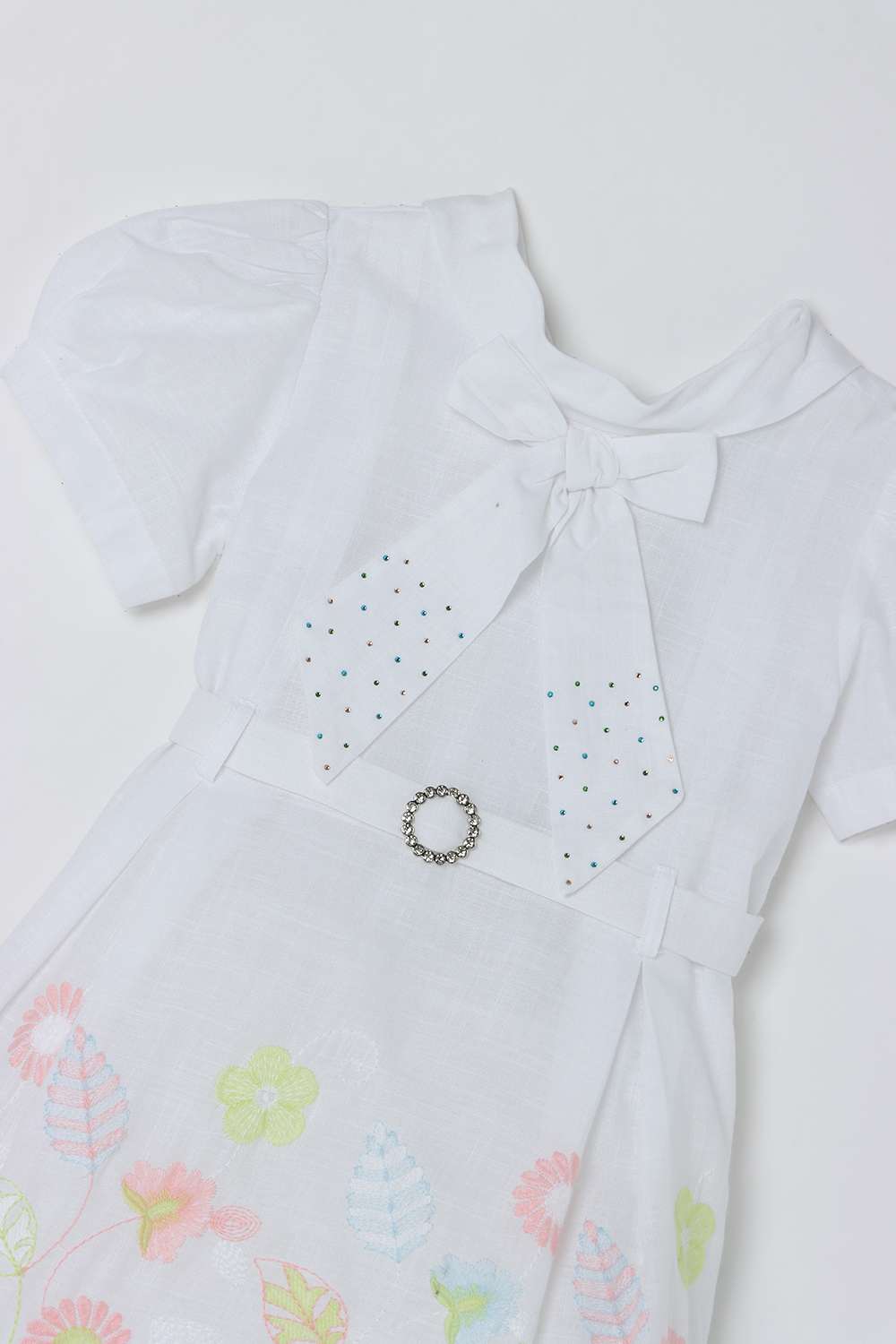 Embroidered-Cotton-Round-Neck-Girl-s-Casual-Wear-Dress