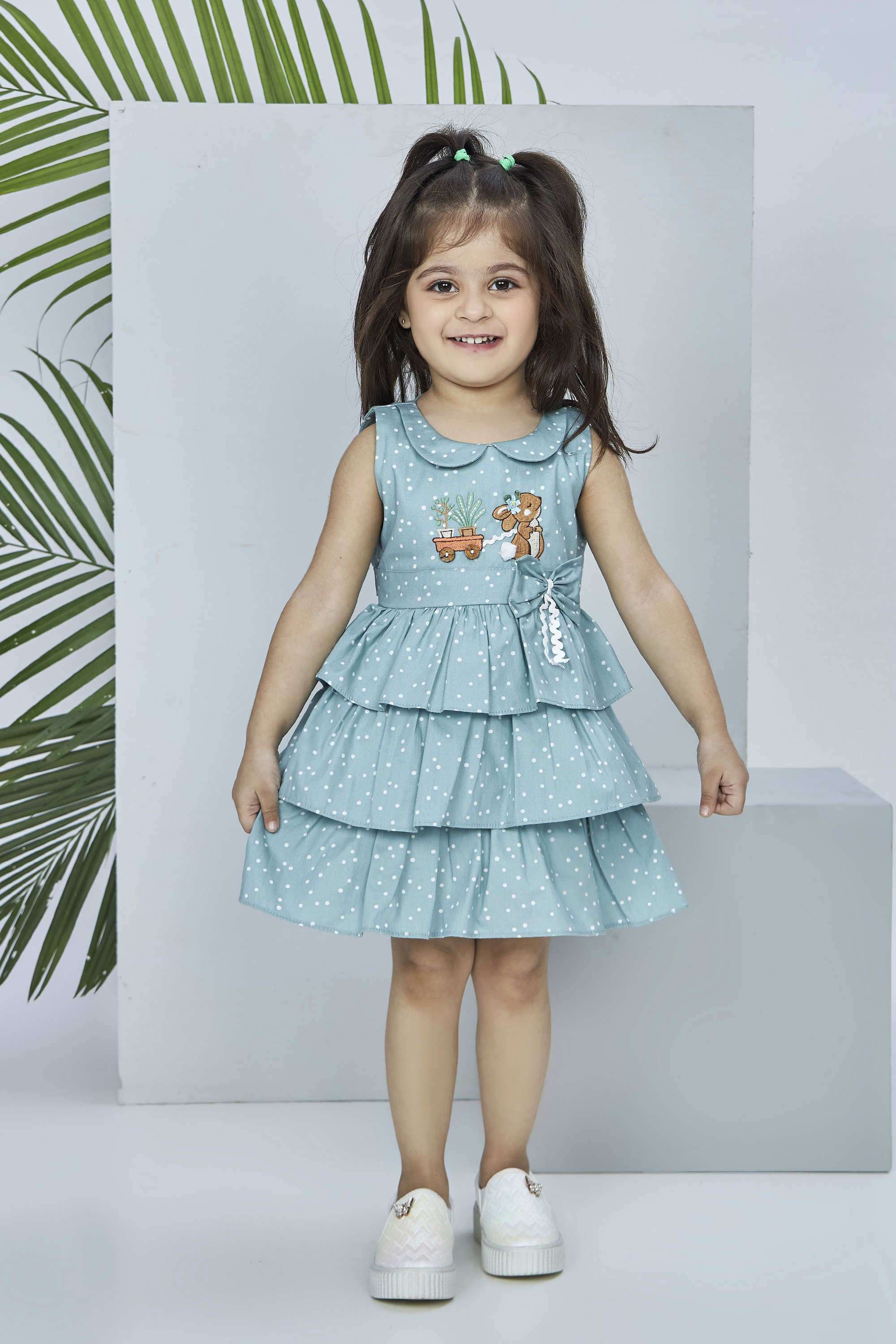 Polka-Dots-Cotton-Collared-Girls-Casual-Wear-Dress