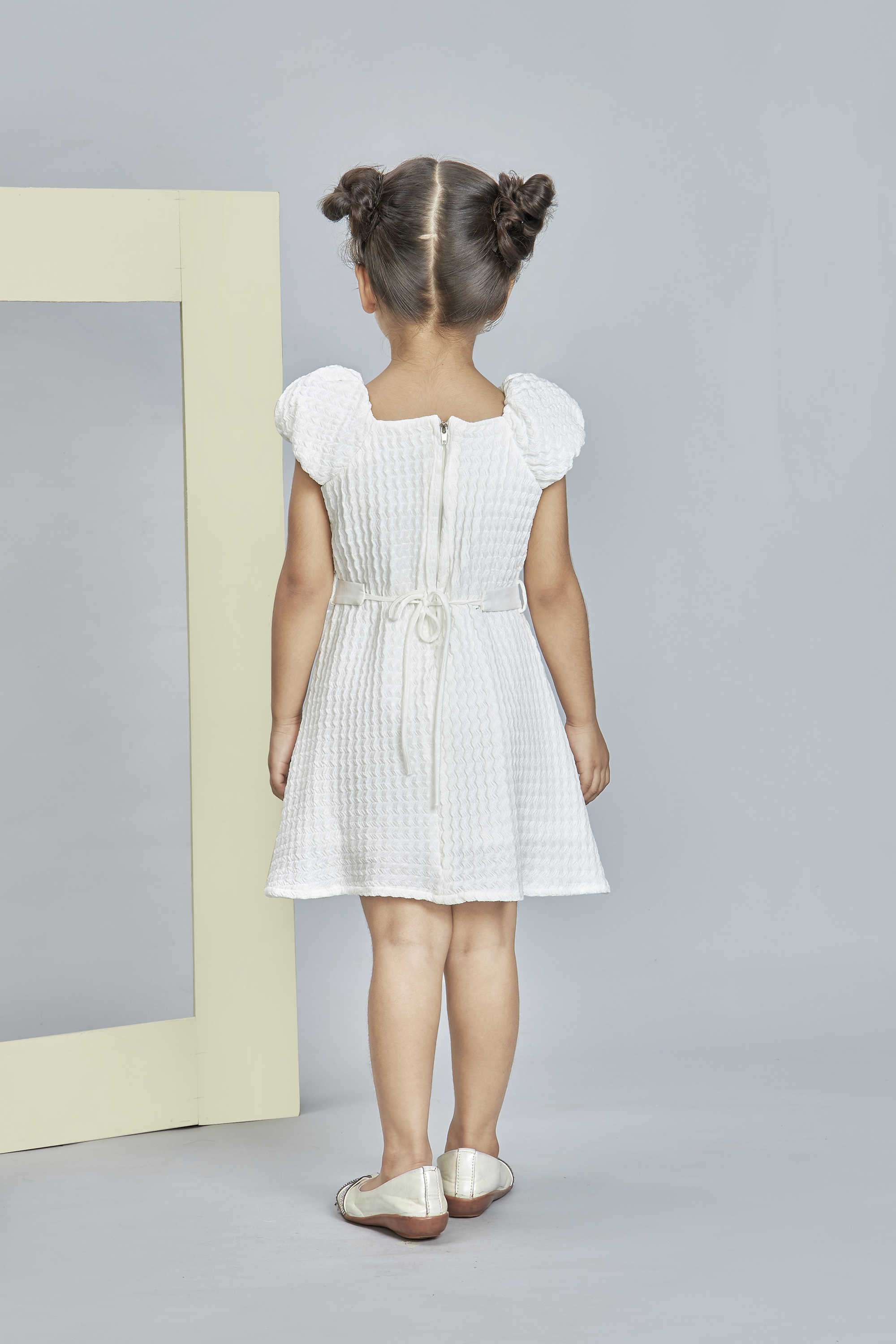 Textured-Blended-Fabric-Round-Neck-Girl-s-Casual-Wear-Dress