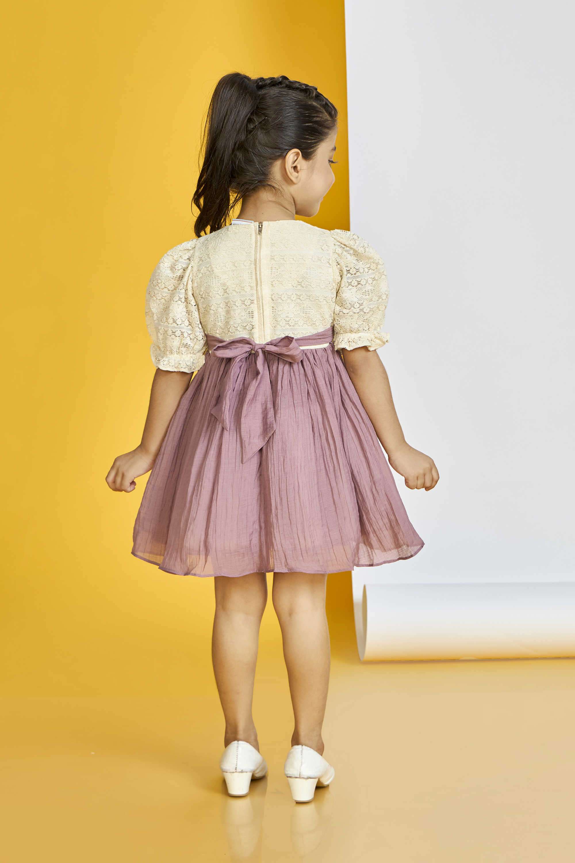 Embellished-Blended-Fabric-Round-Neck-Girl-s-Party-Wear-Dress