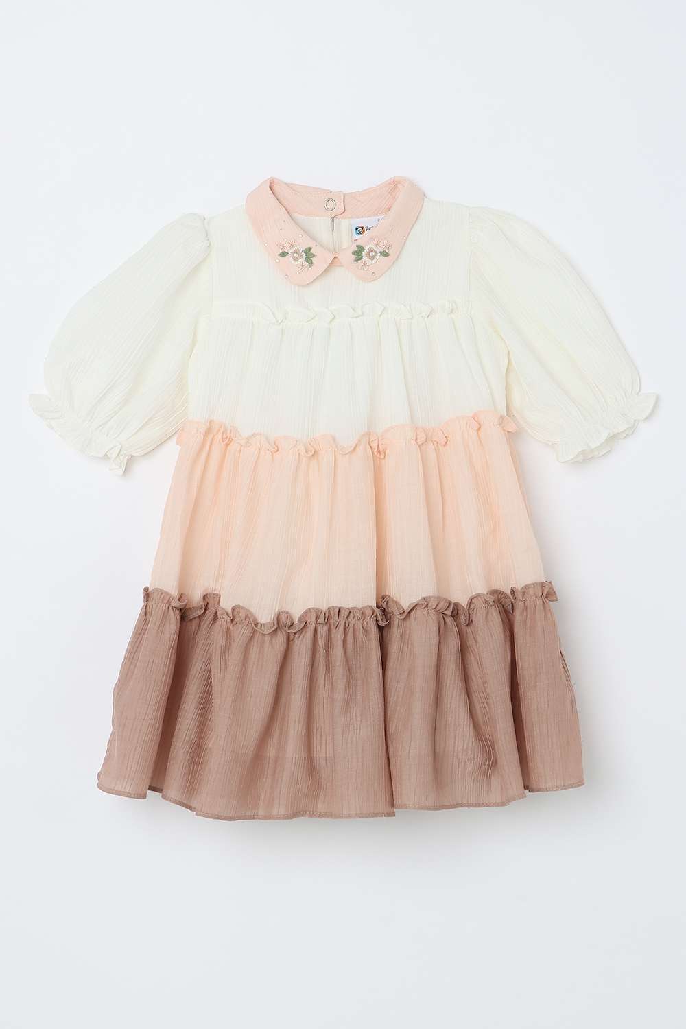 Solid-Polyester-Collared-Girl-s-Party-Wear-Dress