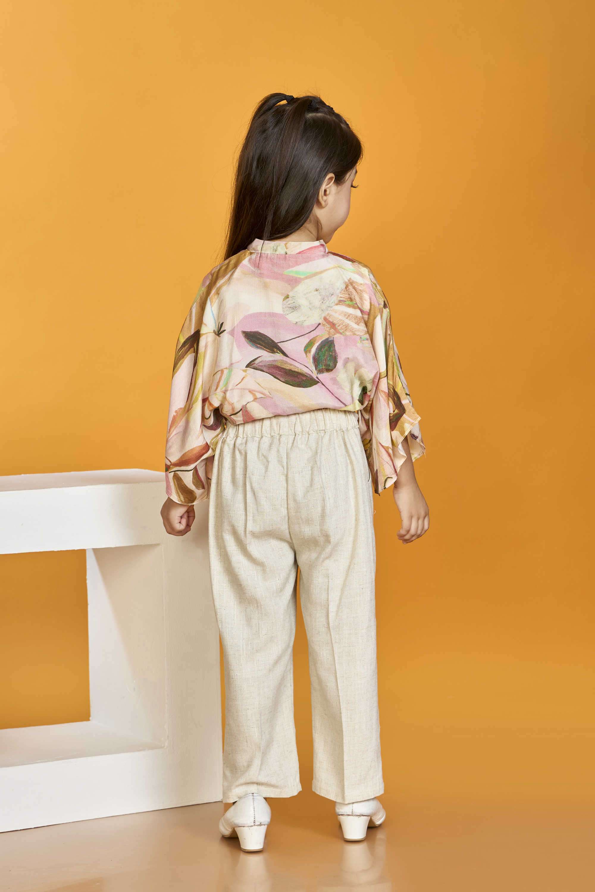 Abstract-Linen-Tie-Up-Neck-Girl-s-Casual-Wear-Pant-&-Top-Clothing-Set