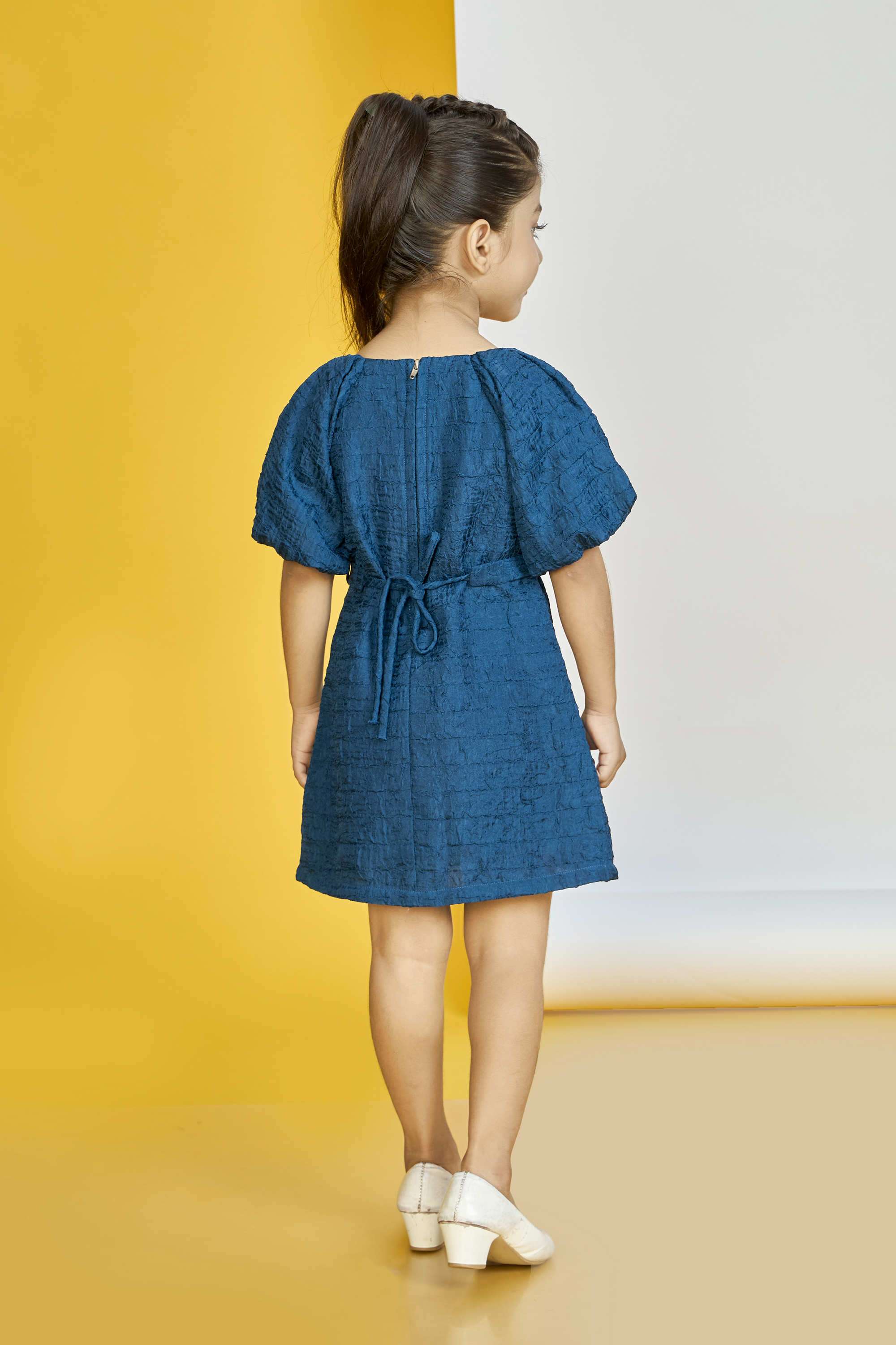 Textured-Polyester-Round-Neck-Girls-Party-Wear-Dress