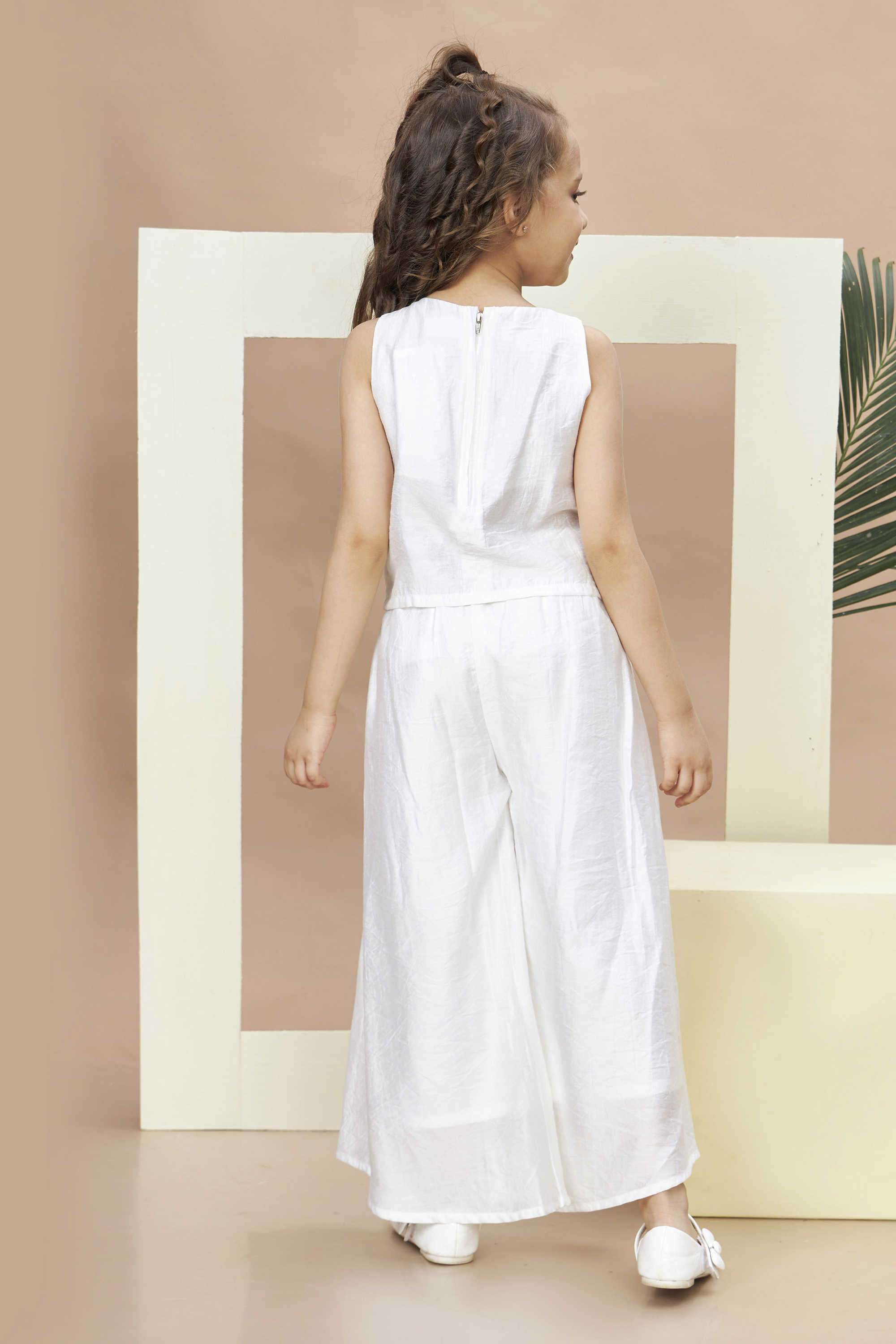 Embroidered-Blended-Fabric-Round-Neck-Girl-s-Festive-Wear-Pant-with-Top-Clothing-Set