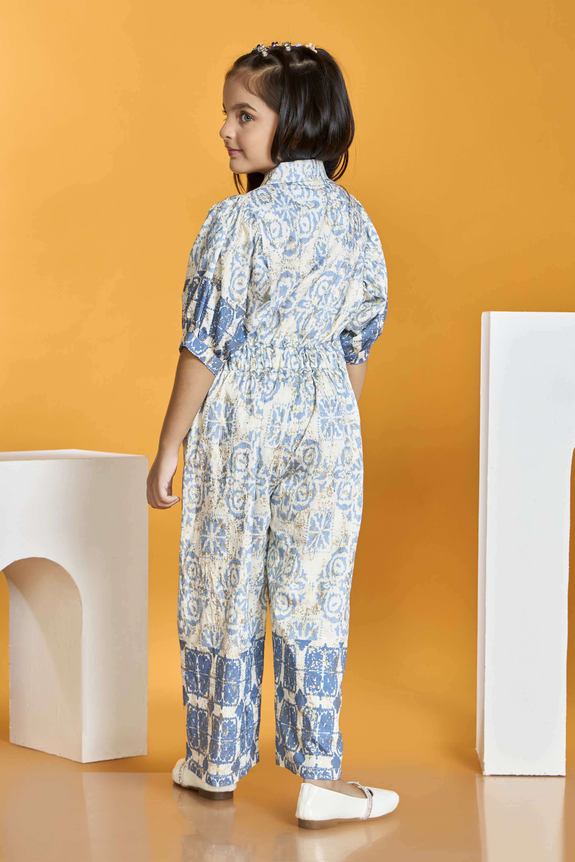 Abstract-Blended-Fabric-Collared-Girls-Party-Wear-Jumpsuit
