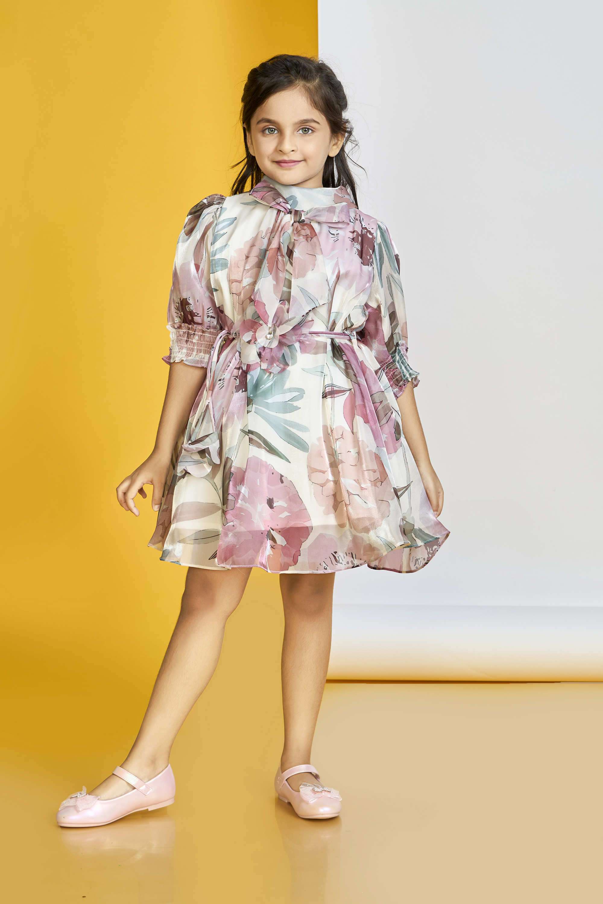 Floral-Polyester-Collared-Girls-Festive-Wear-Dress