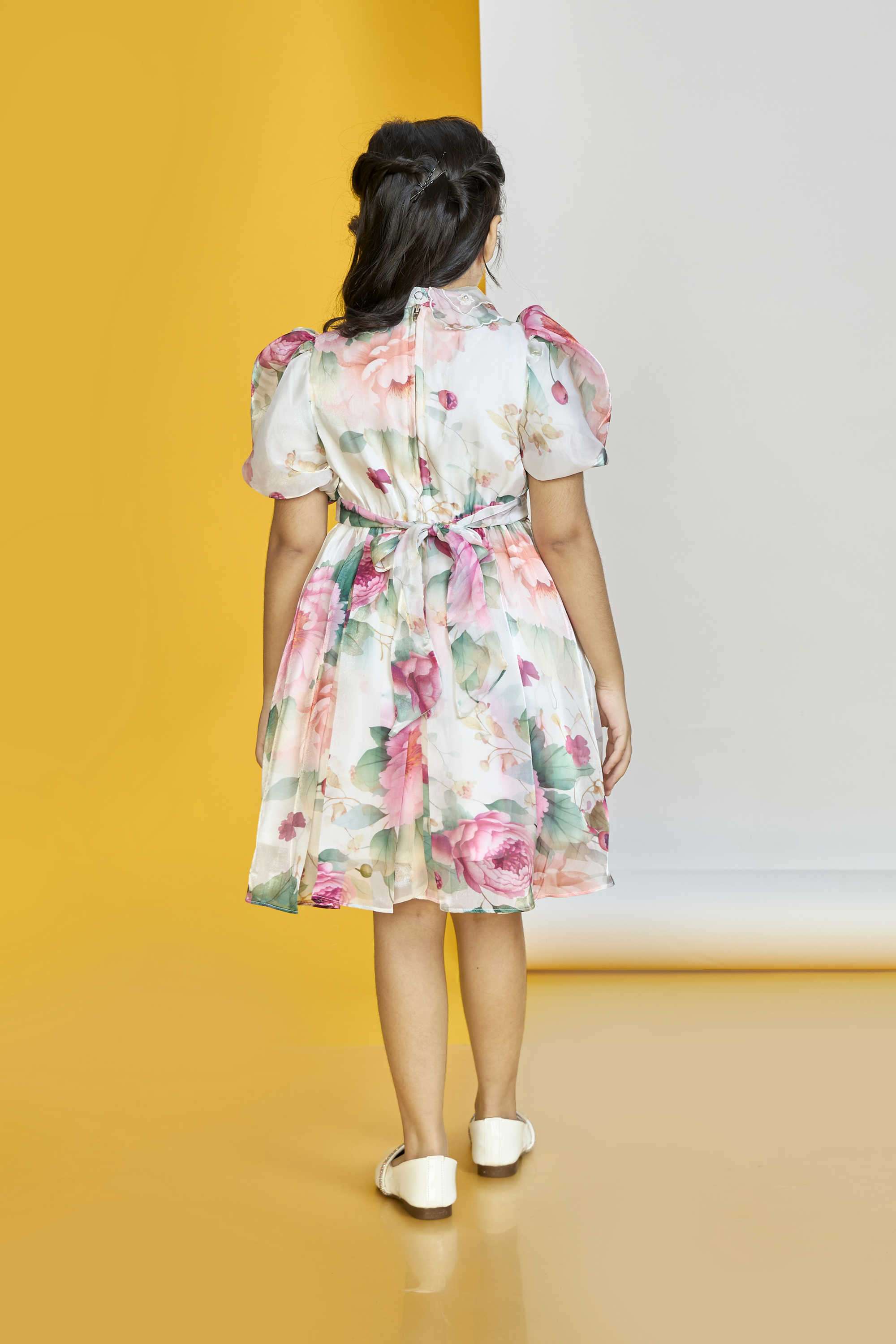 Floral-Polyester-Collared-Girl-s-Party-Wear-Dress