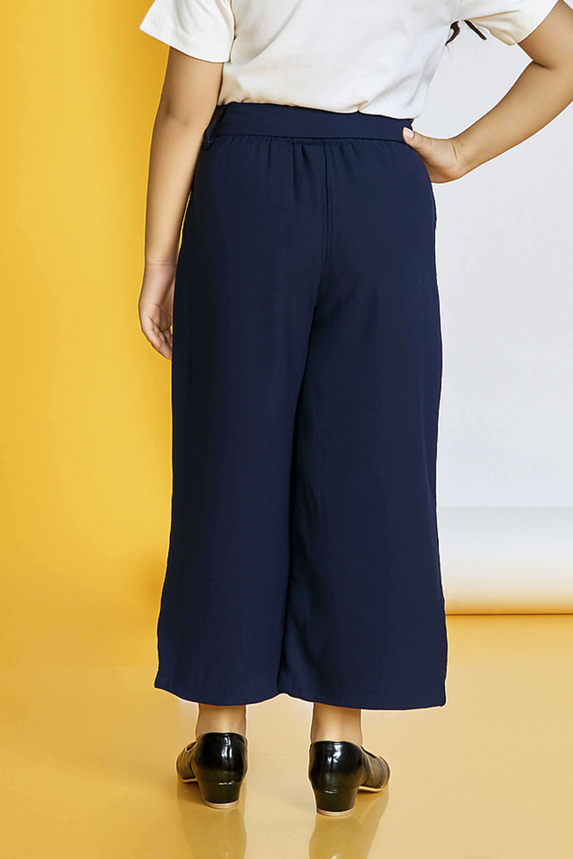 Solid-Polyester-Regular-Fit-Girl-s-Pants