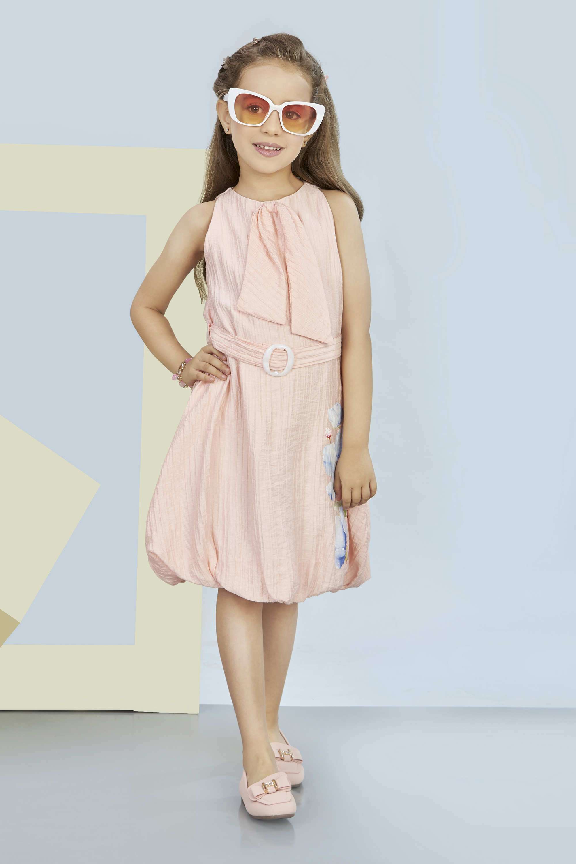 Textured-Polyester-Collared-Girls-Festive-Wear-Dress