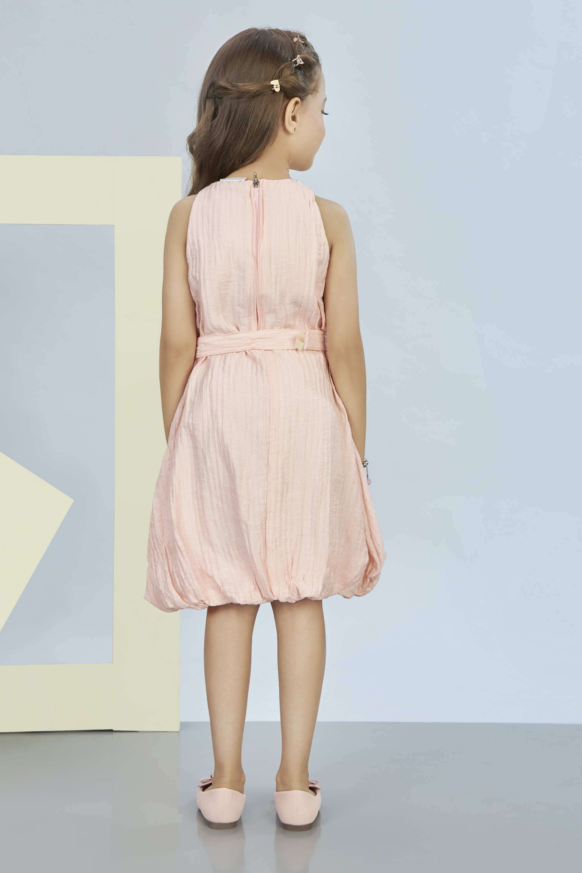 Textured-Polyester-Collared-Girls-Festive-Wear-Dress