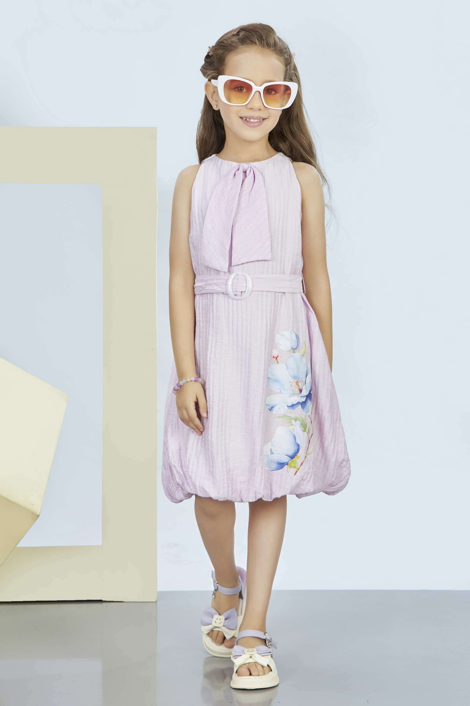 Textured-Polyester-Collared-Girls-Festive-Wear-Dress