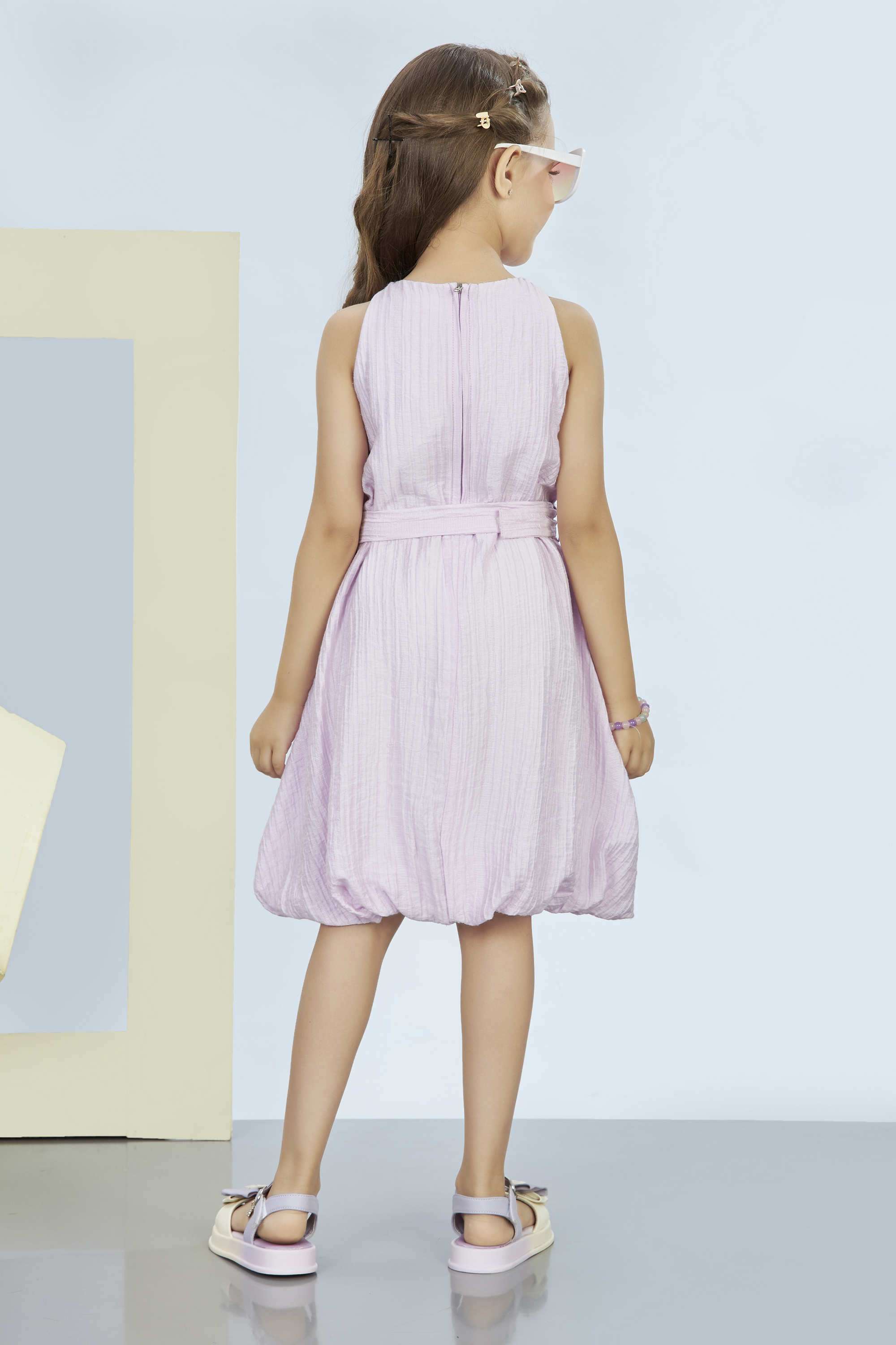 Textured-Polyester-Collared-Girls-Festive-Wear-Dress