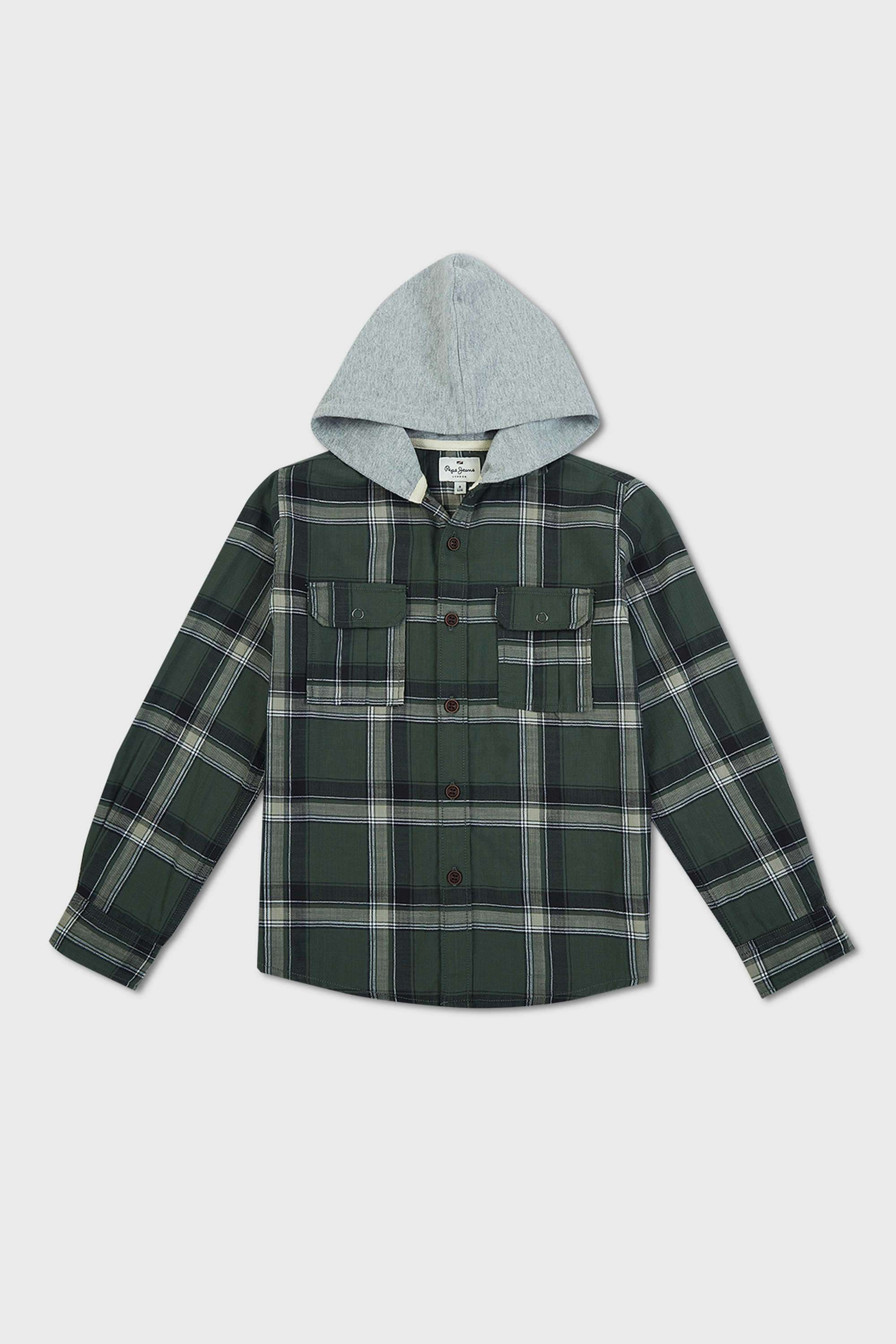 Checks-Cotton-Hooded-Boy-s-Shirt