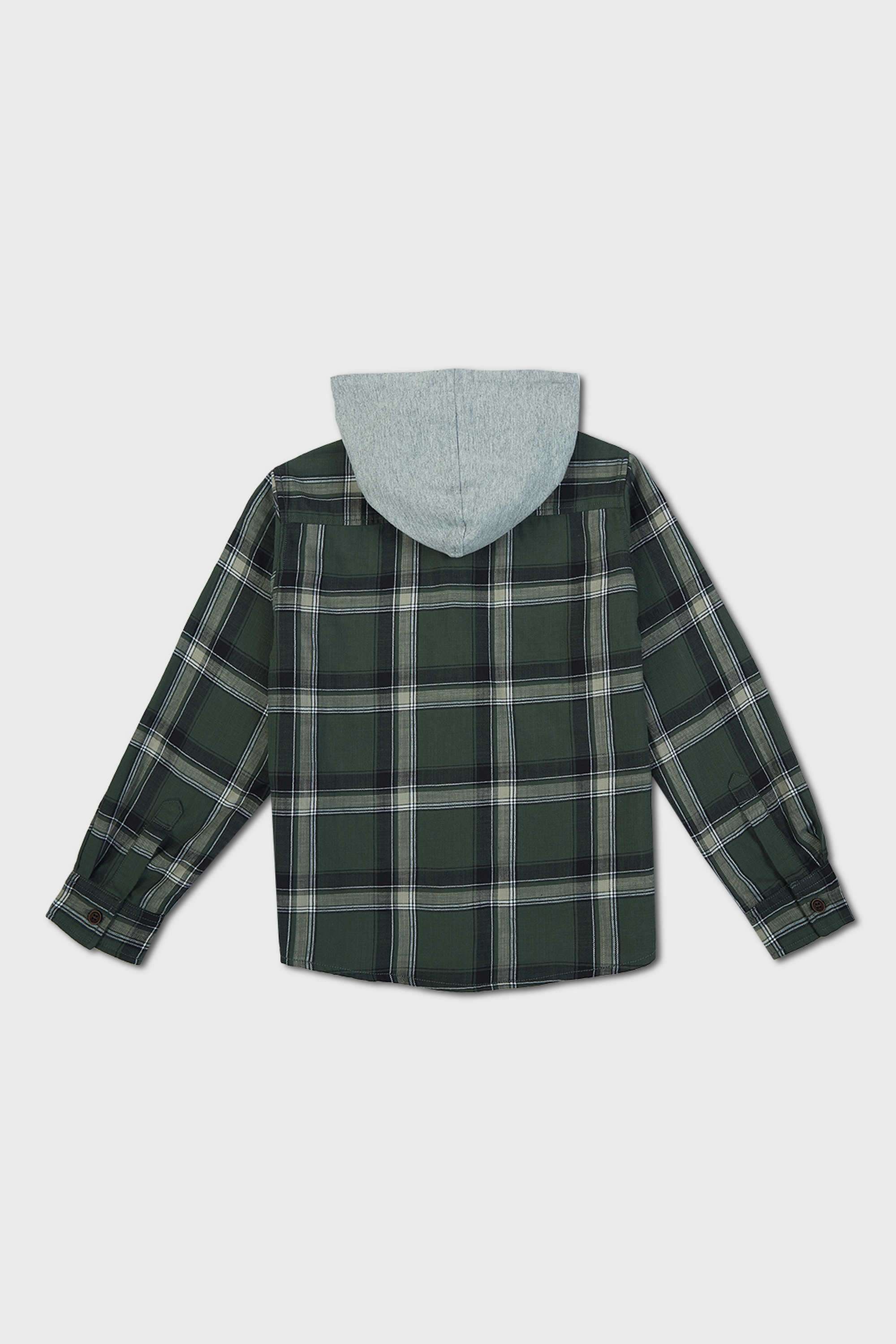 Checks-Cotton-Hooded-Boy-s-Shirt