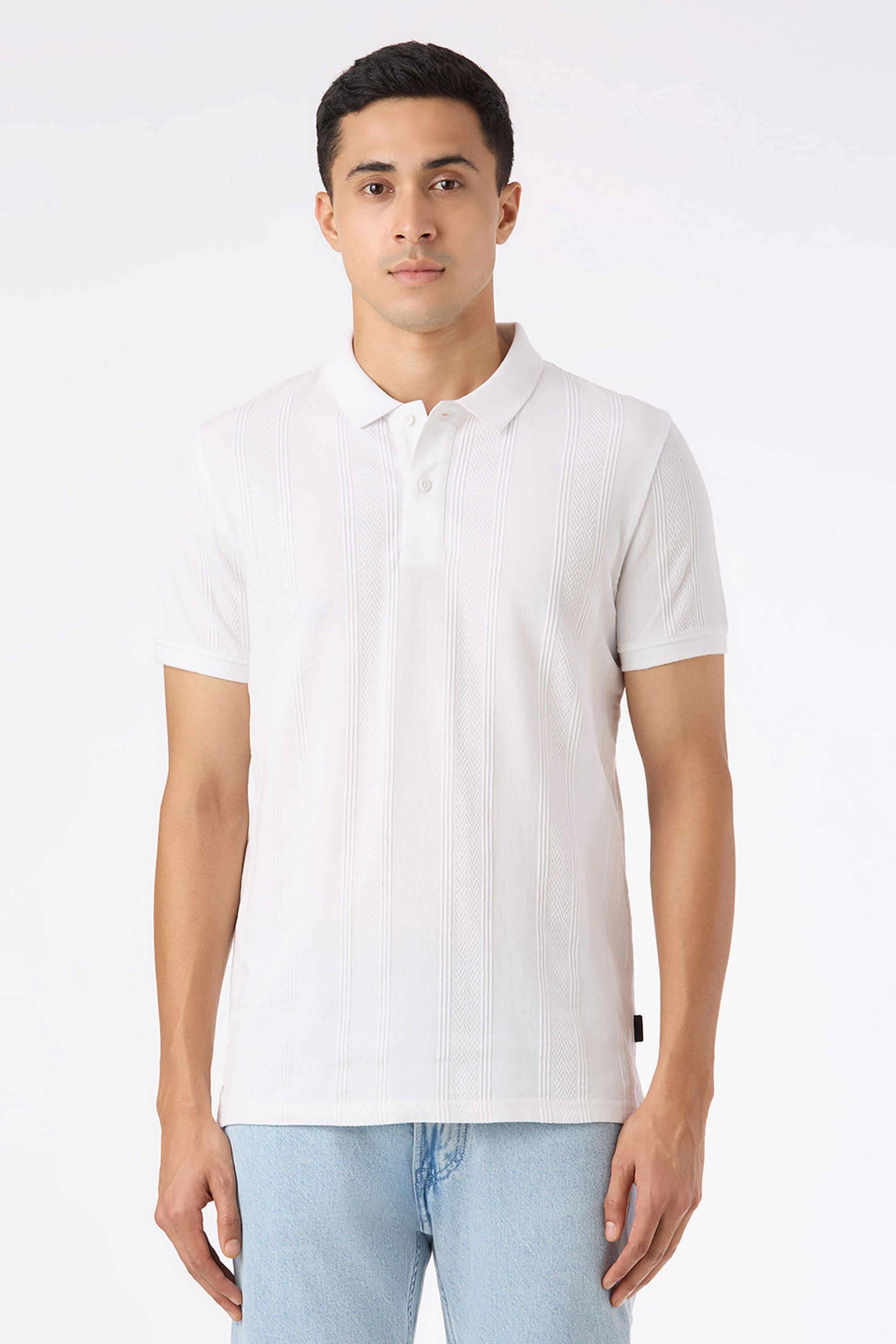 Textured-Cotton-Regular-Fit-Men-Polo-T-Shirt