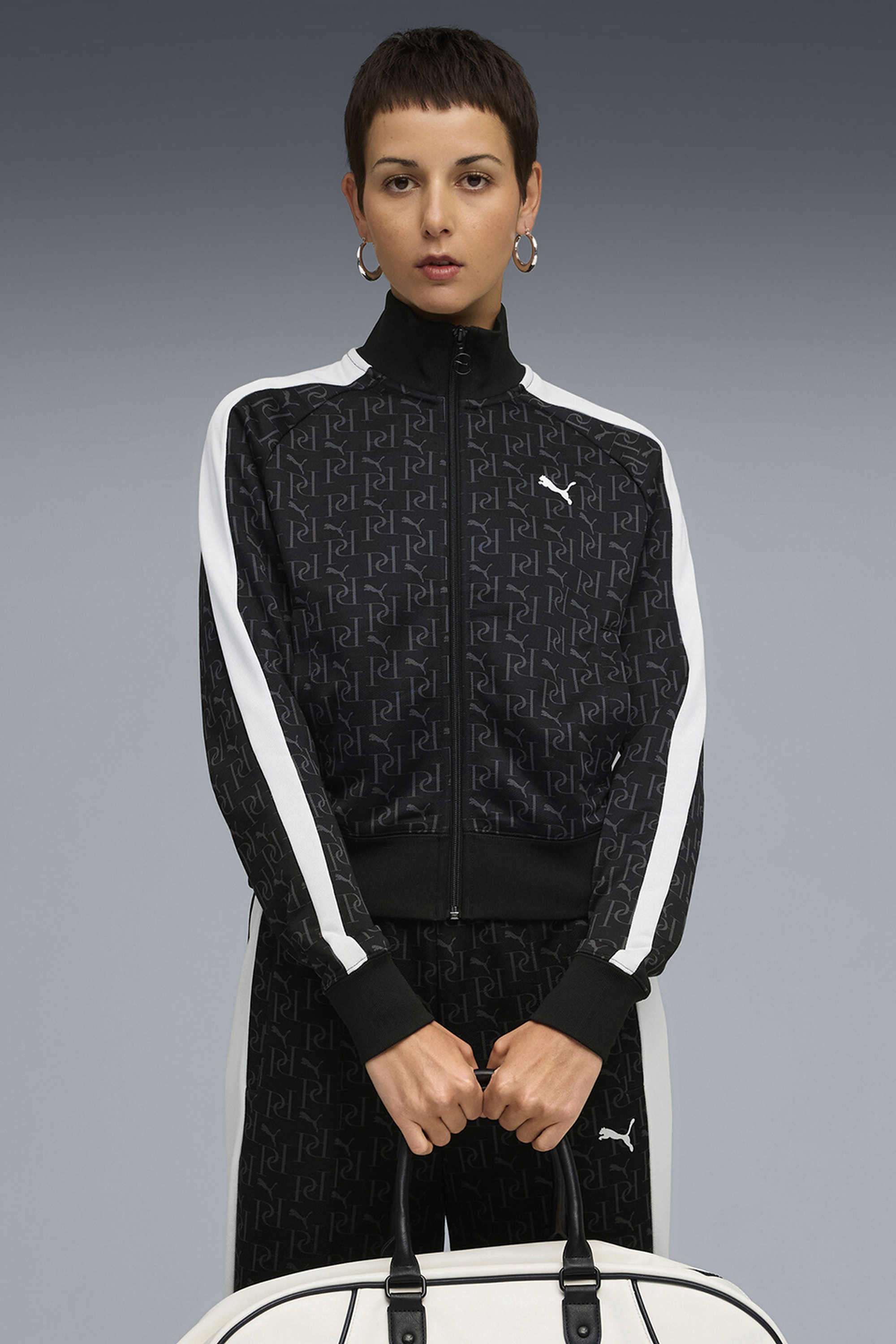 Printed-High-Neck-Polyester-Women-Jacket