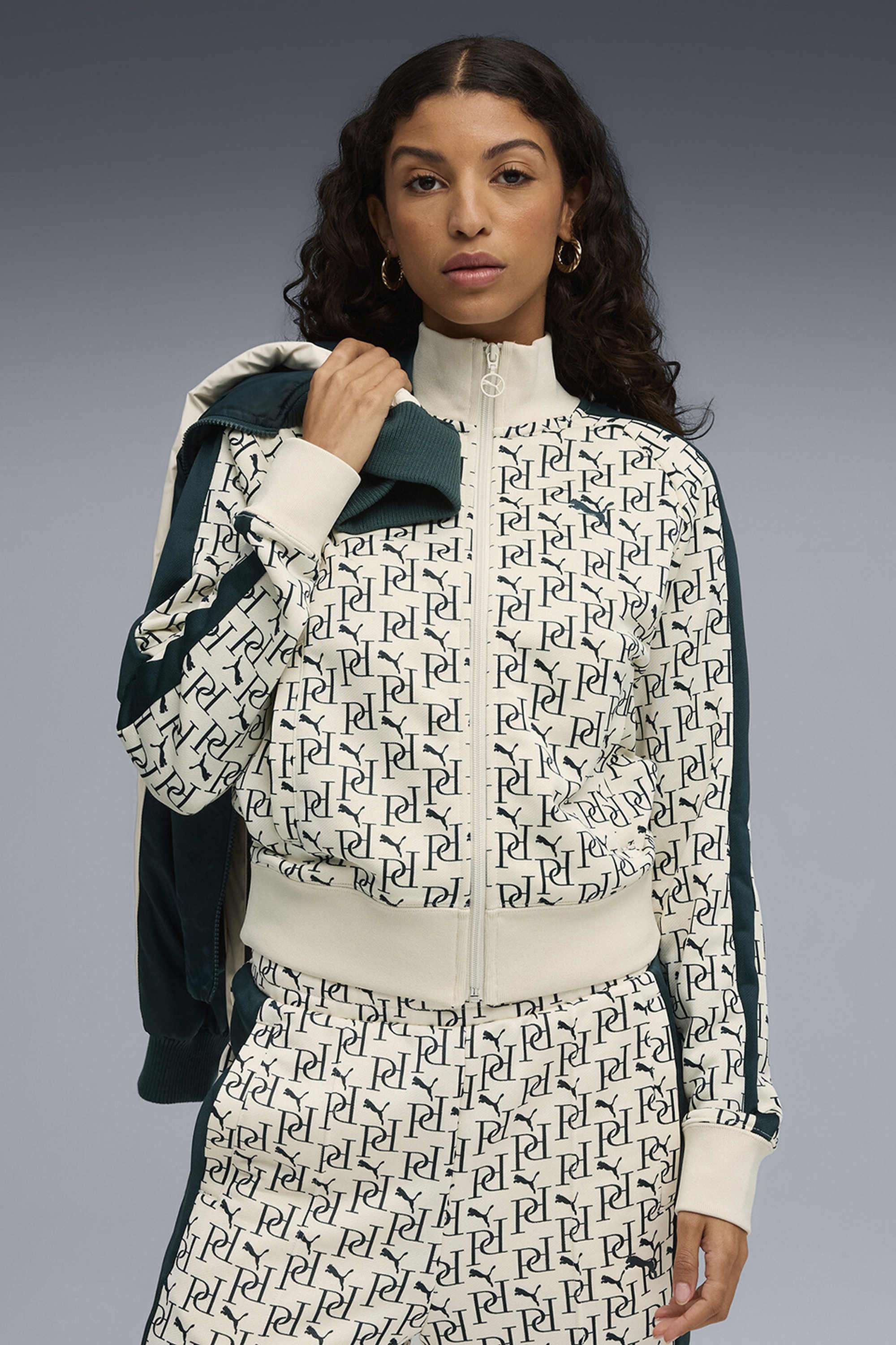 Printed-High-Neck-Polyester-Women-Jacket