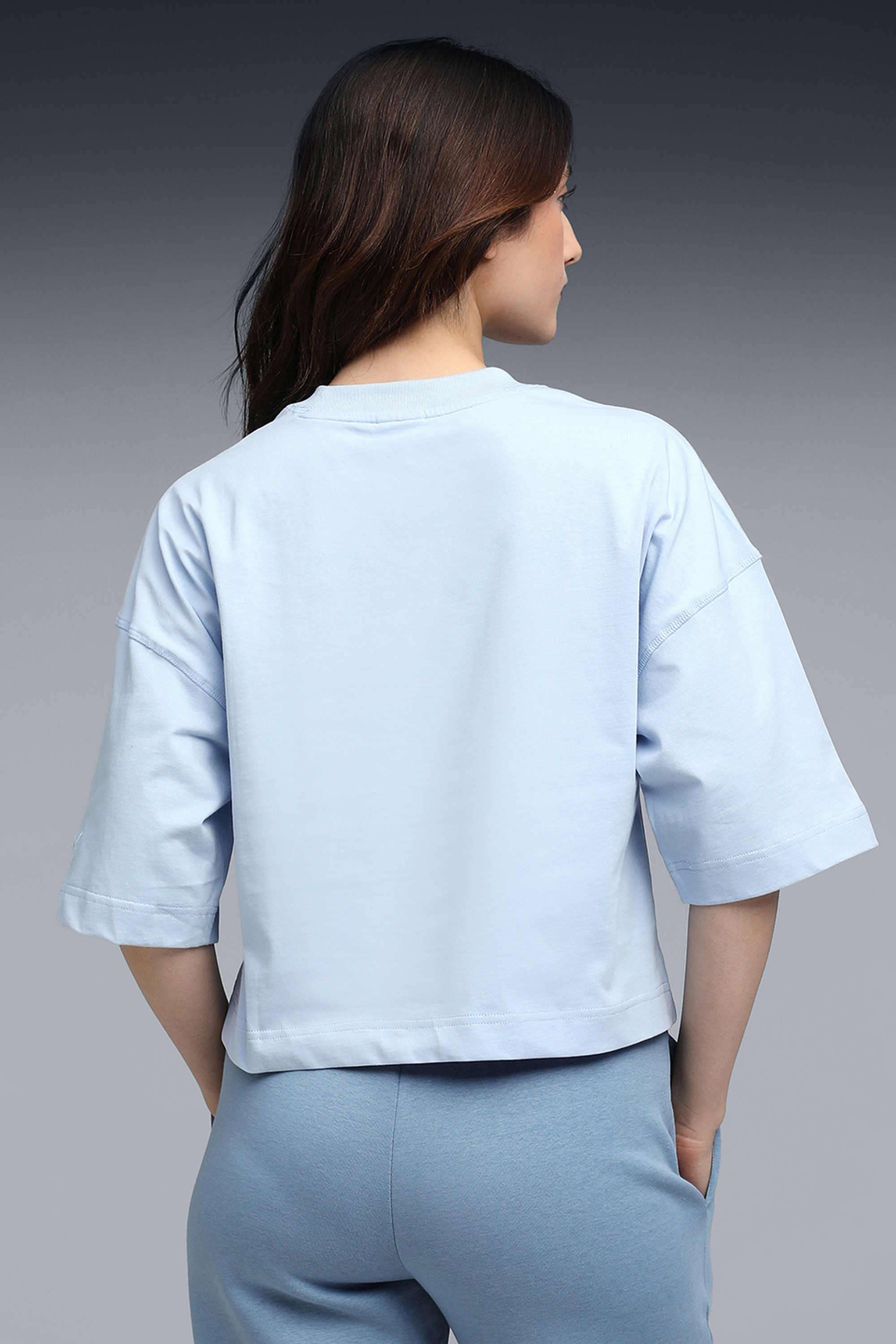 Solid-Cotton-Round-Neck-Women-s-T-Shirt