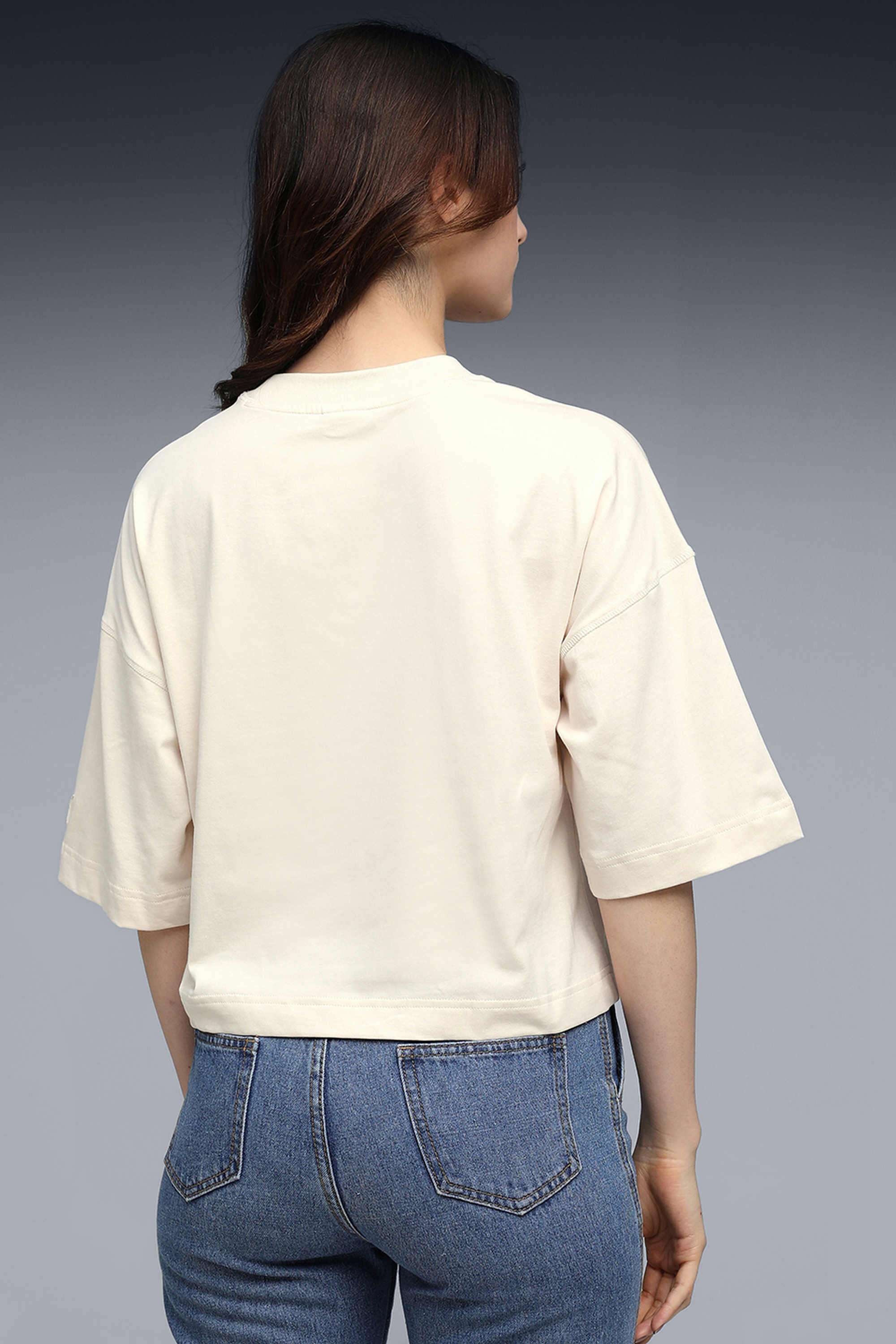 Solid-Cotton-Round-Neck-Women-s-T-Shirt