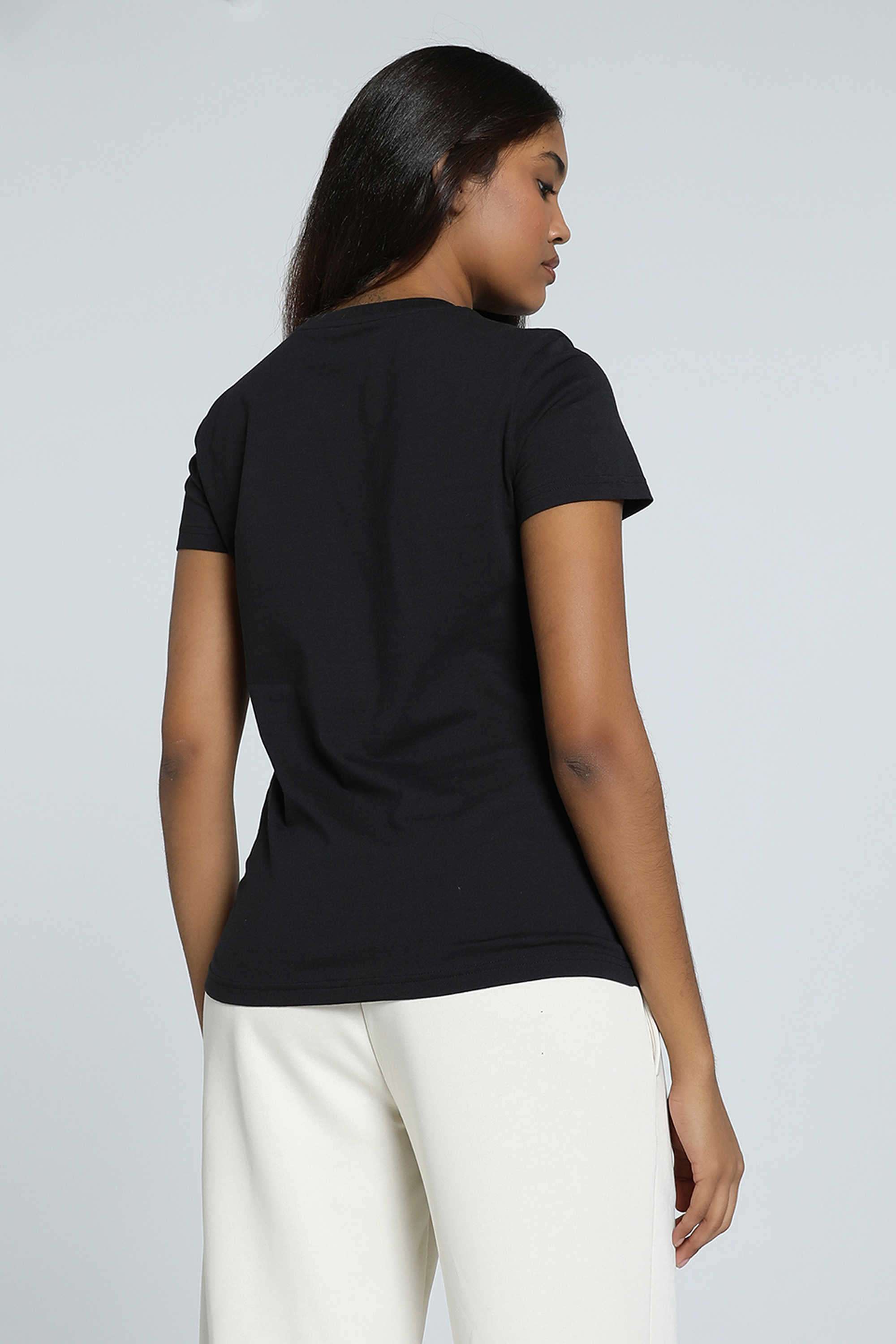 Solid-Regular-Fit-Cotton-Women-s-Casual-Wear-T-shirt