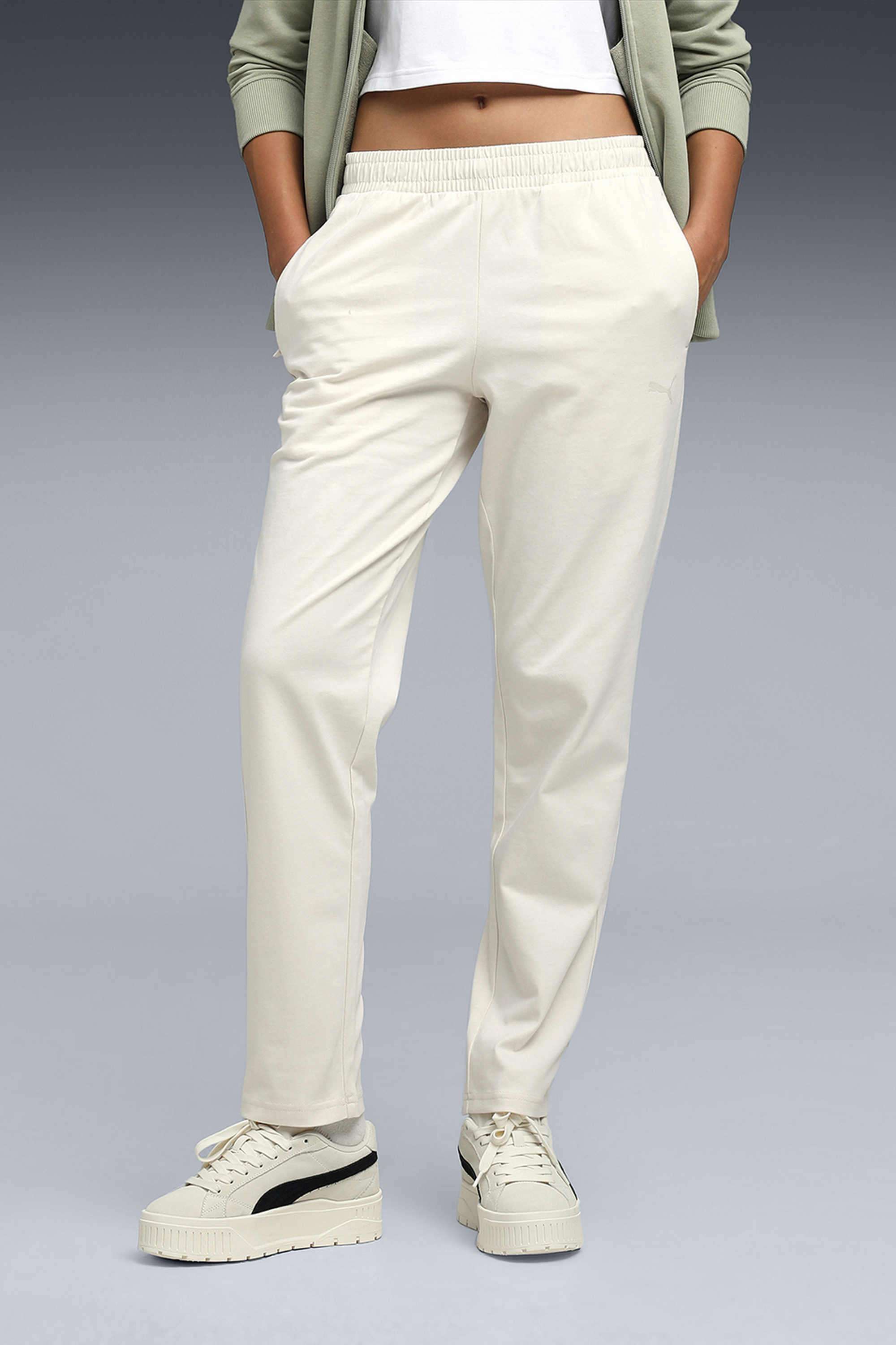 Solid-Regular-Cotton-Women-s-Casual-Wear-Pants