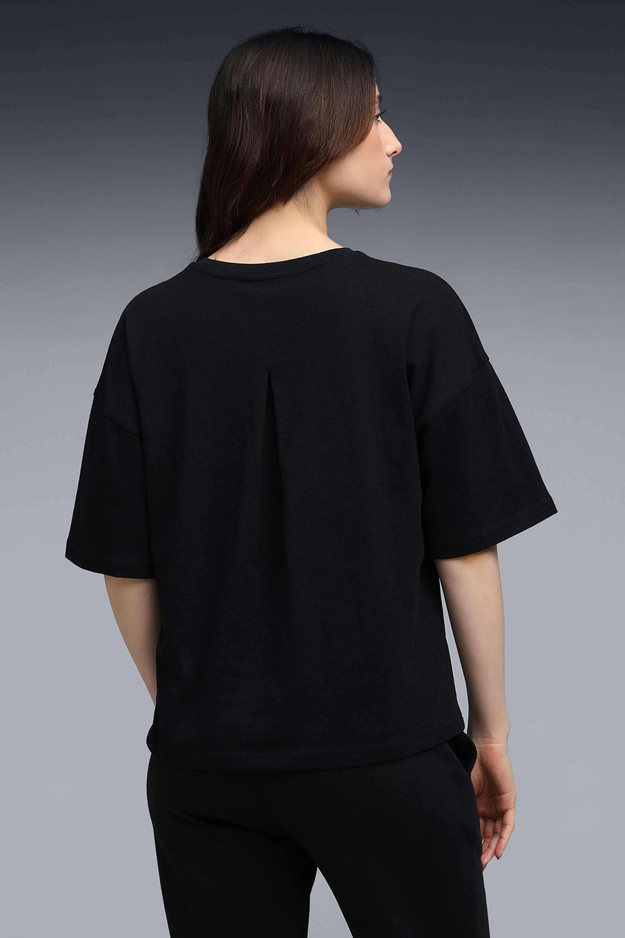Solid-Cotton-Round-Neck-Women-s-T-Shirt