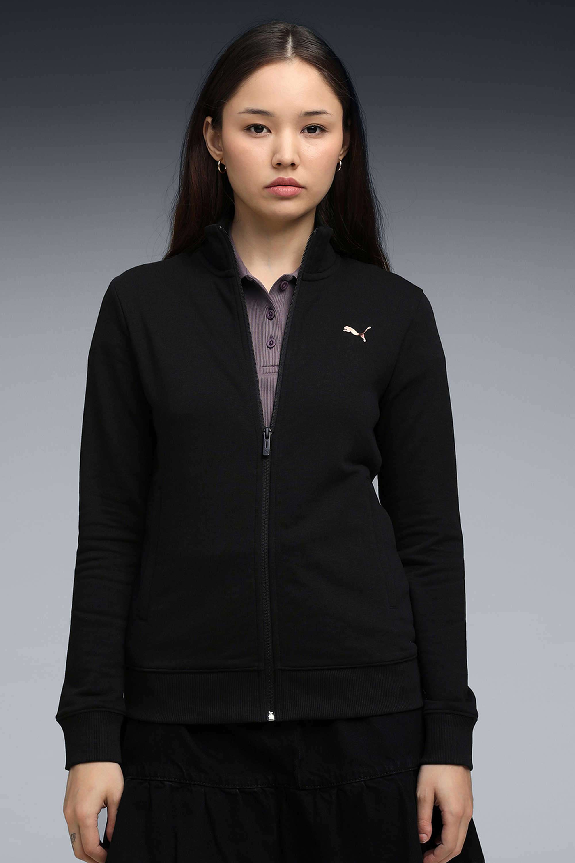 Solid-Cotton-High-Neck-Women-s-Sweatshirt