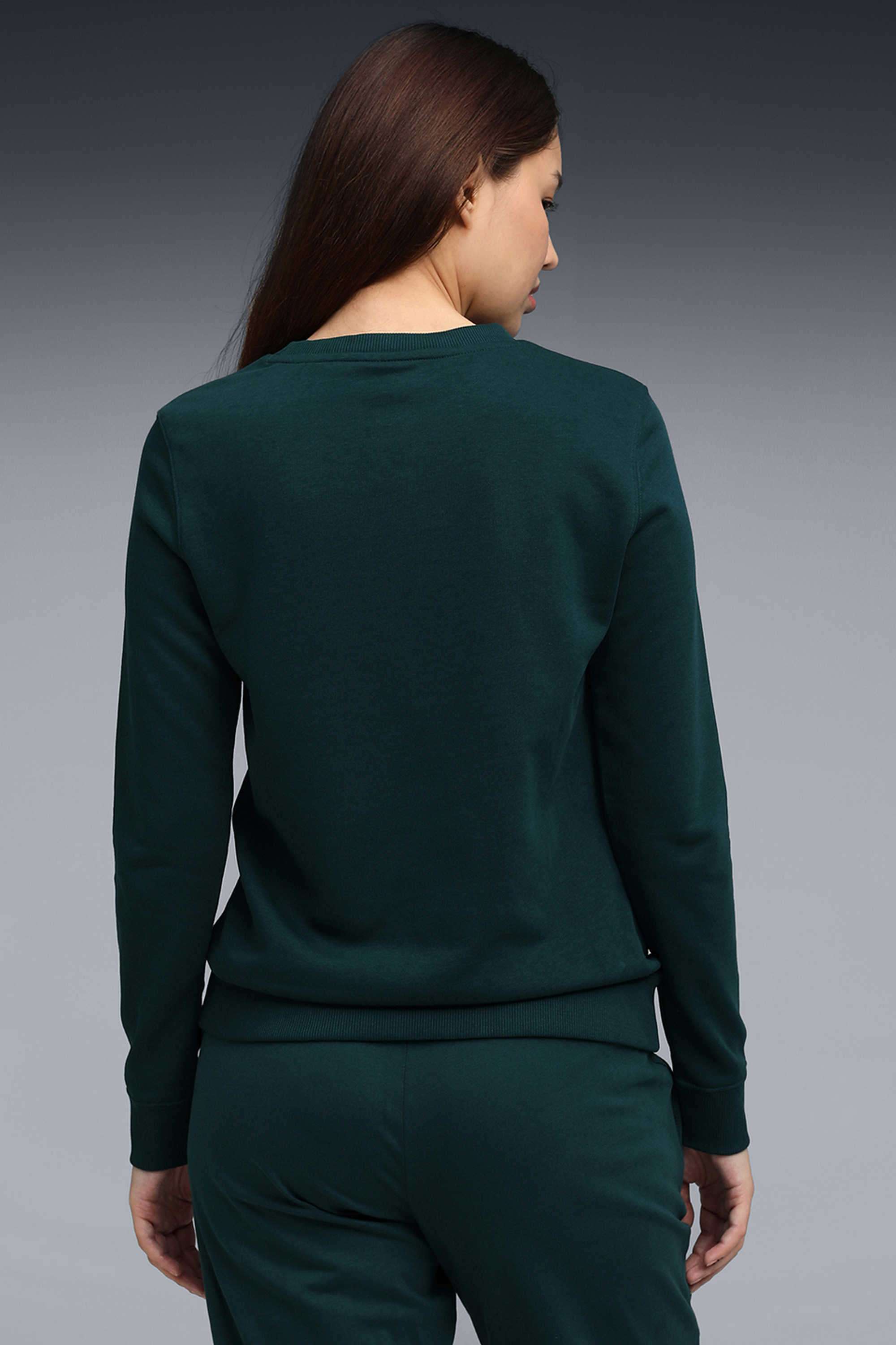 Solid-Cotton-High-Neck-Women-s-Sweatshirt