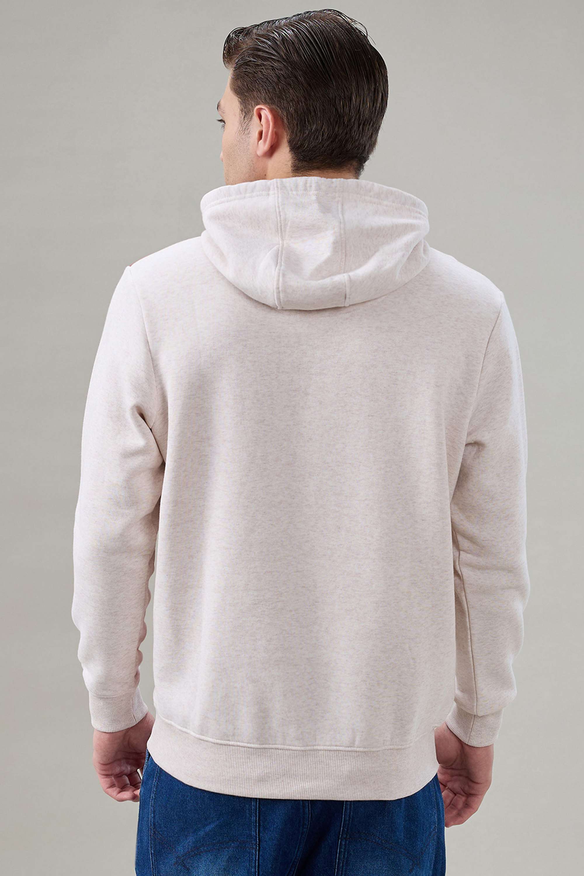 Solid-Cotton-Blend-Hooded-Men-s-Sweater