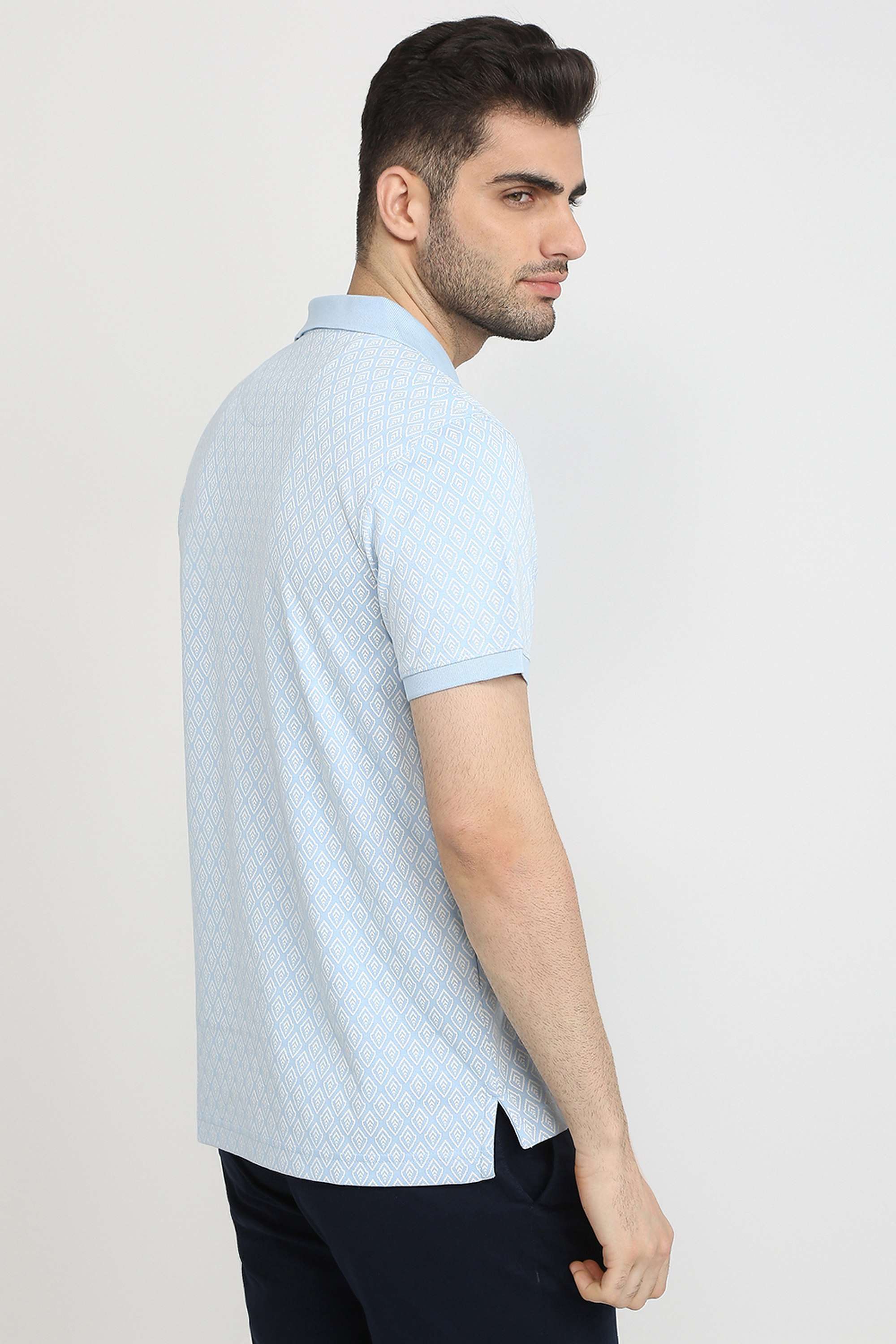 Solid-Polyester-Cotton-Round-Neck-Men-s-T-Shirt