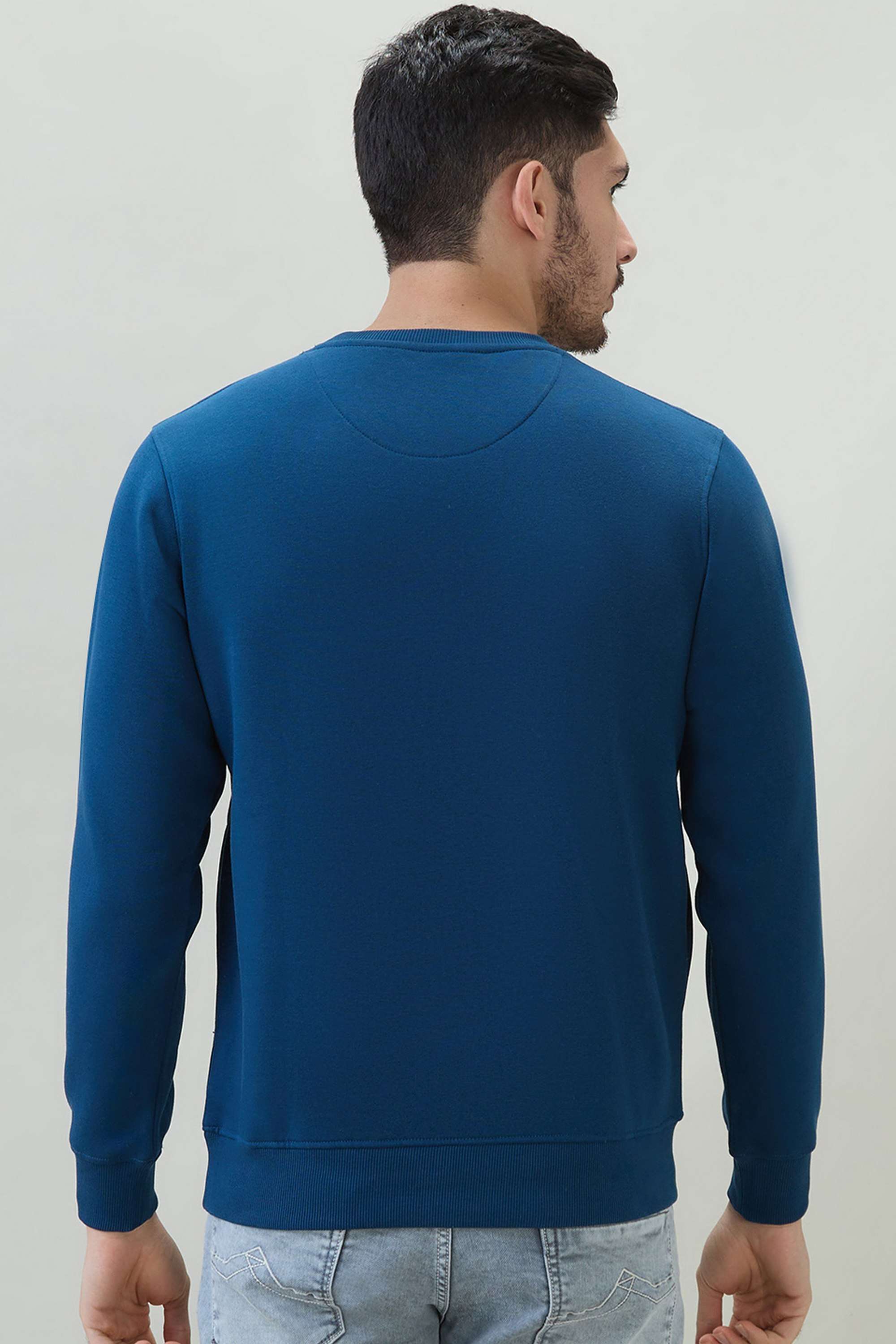 Solid-Cotton-Blend-Round-Neck-Men-s-Sweater