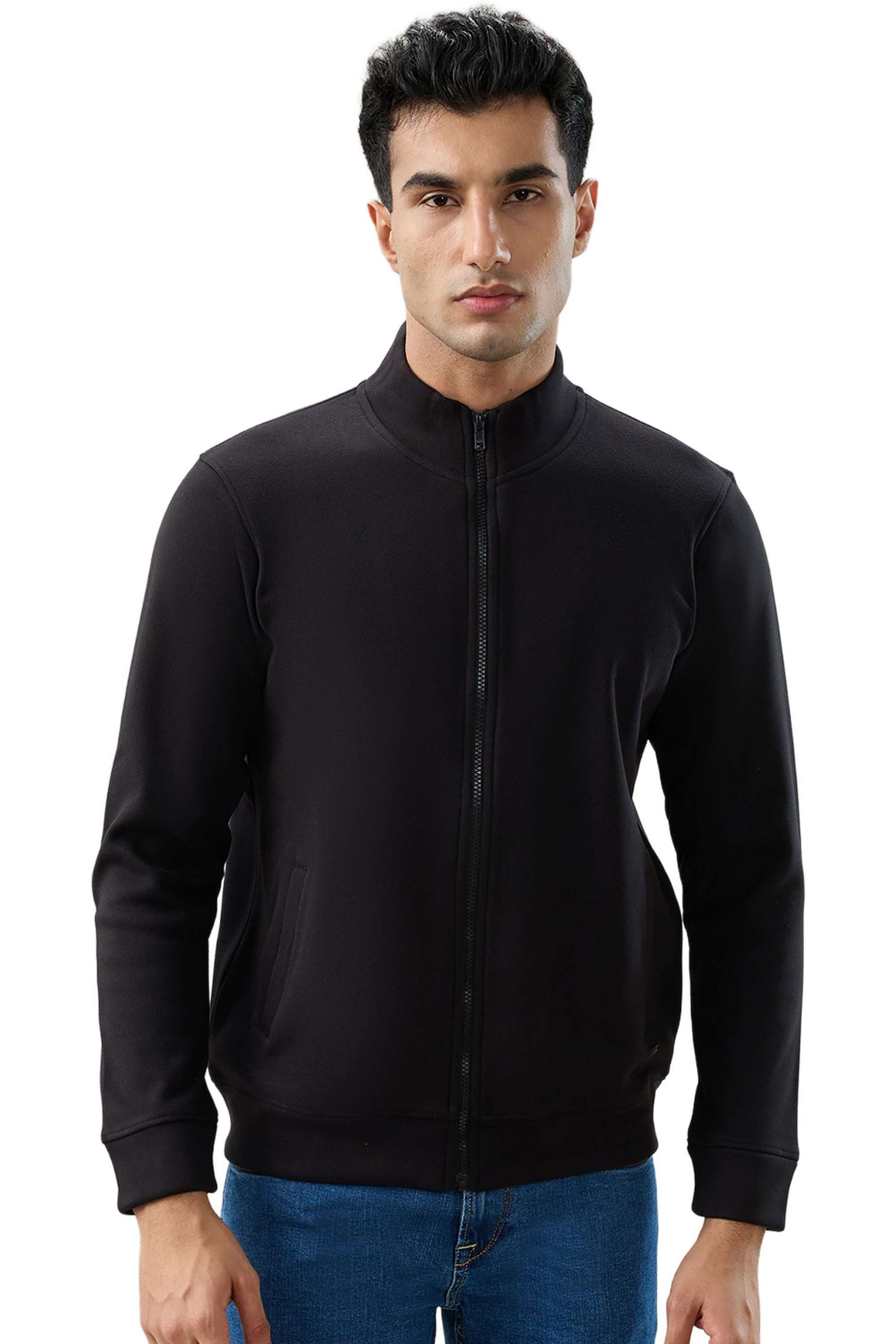 Solid-Polyester-Round-Neck-Men-s-Sweater