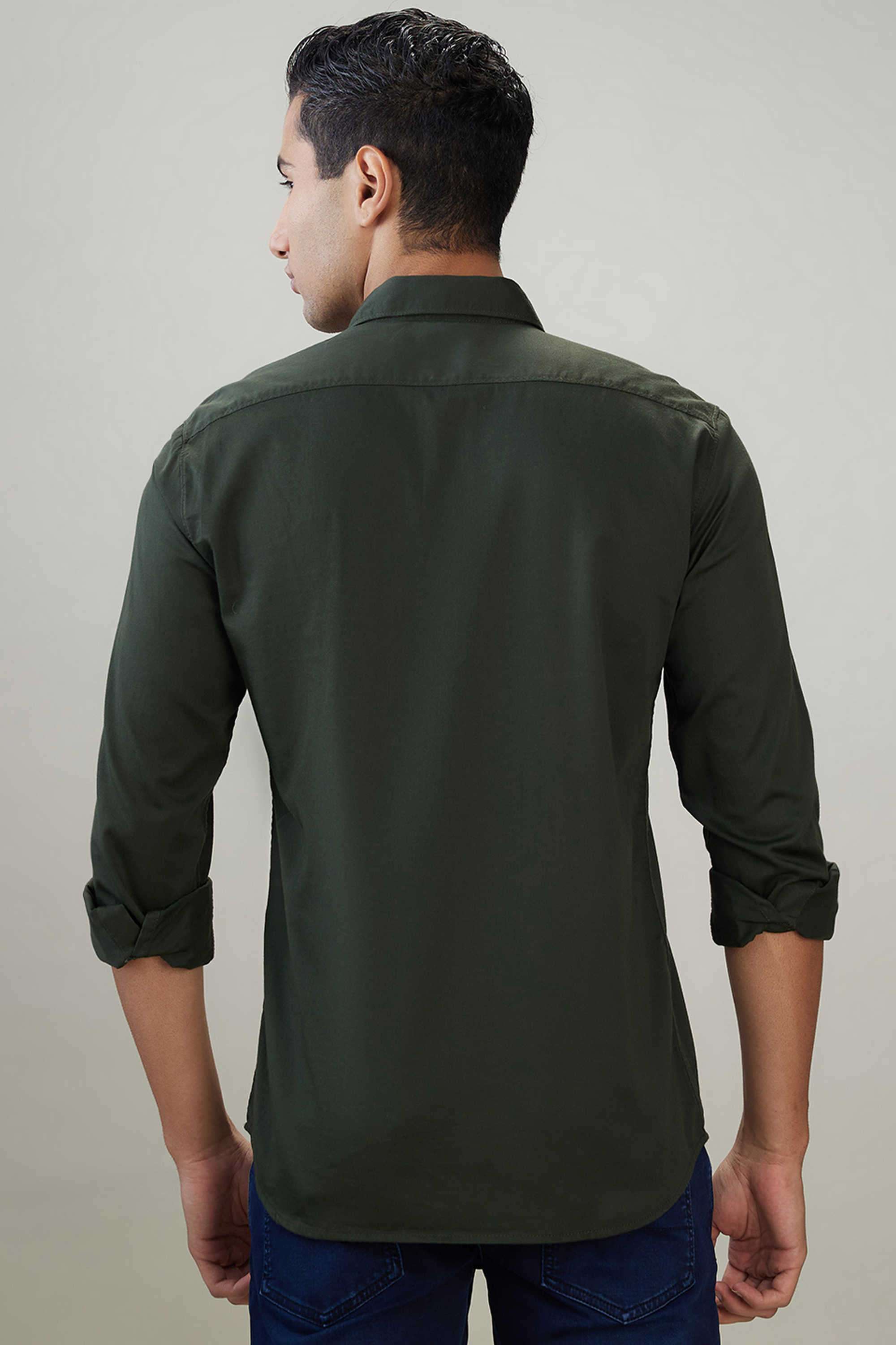 Solid-Cotton-Slim-Fit-Men-s-Casual-Shirt