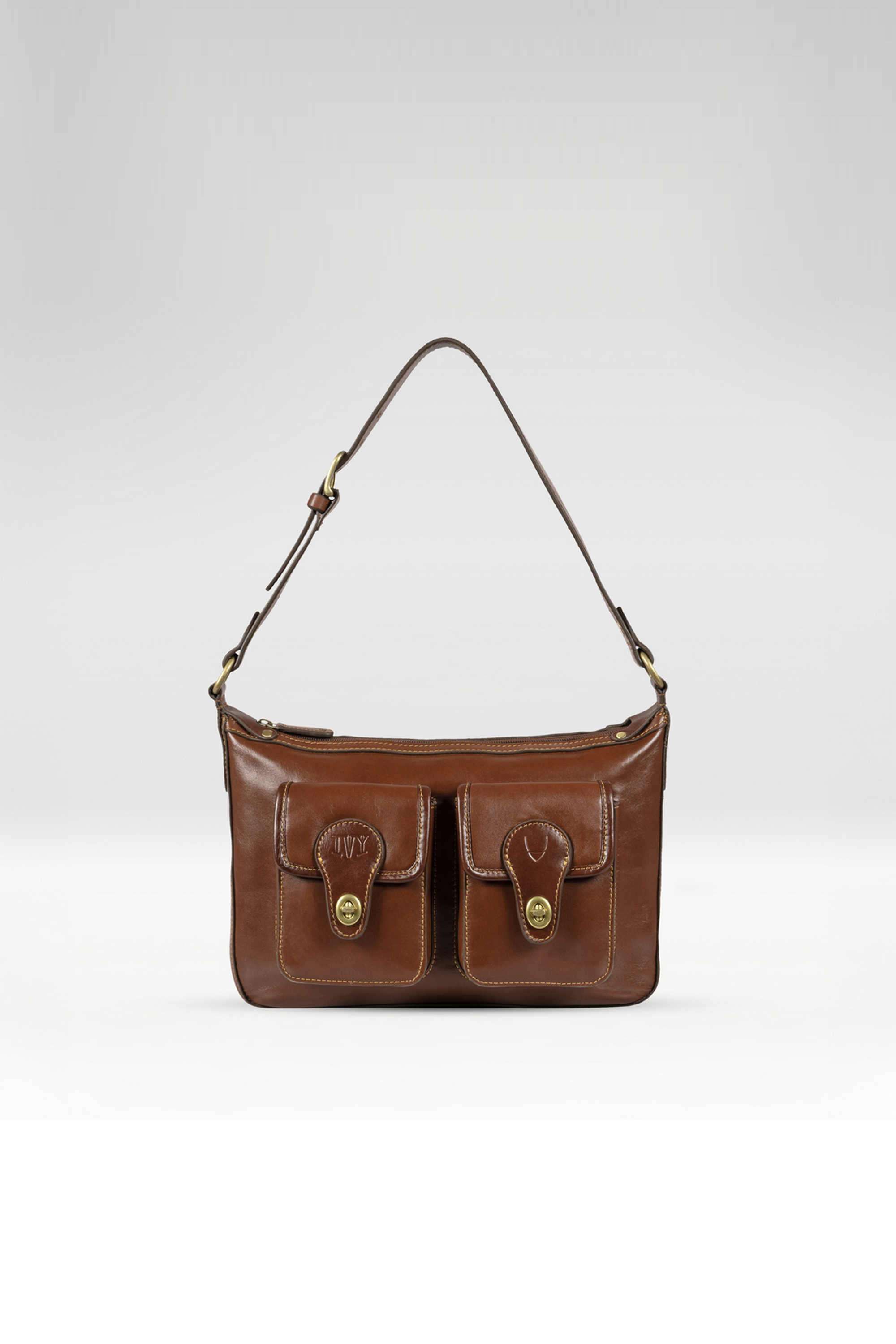 Zipper-IVY-Pure-Leather-Women-Casual-Wear-Shoulder-Bag