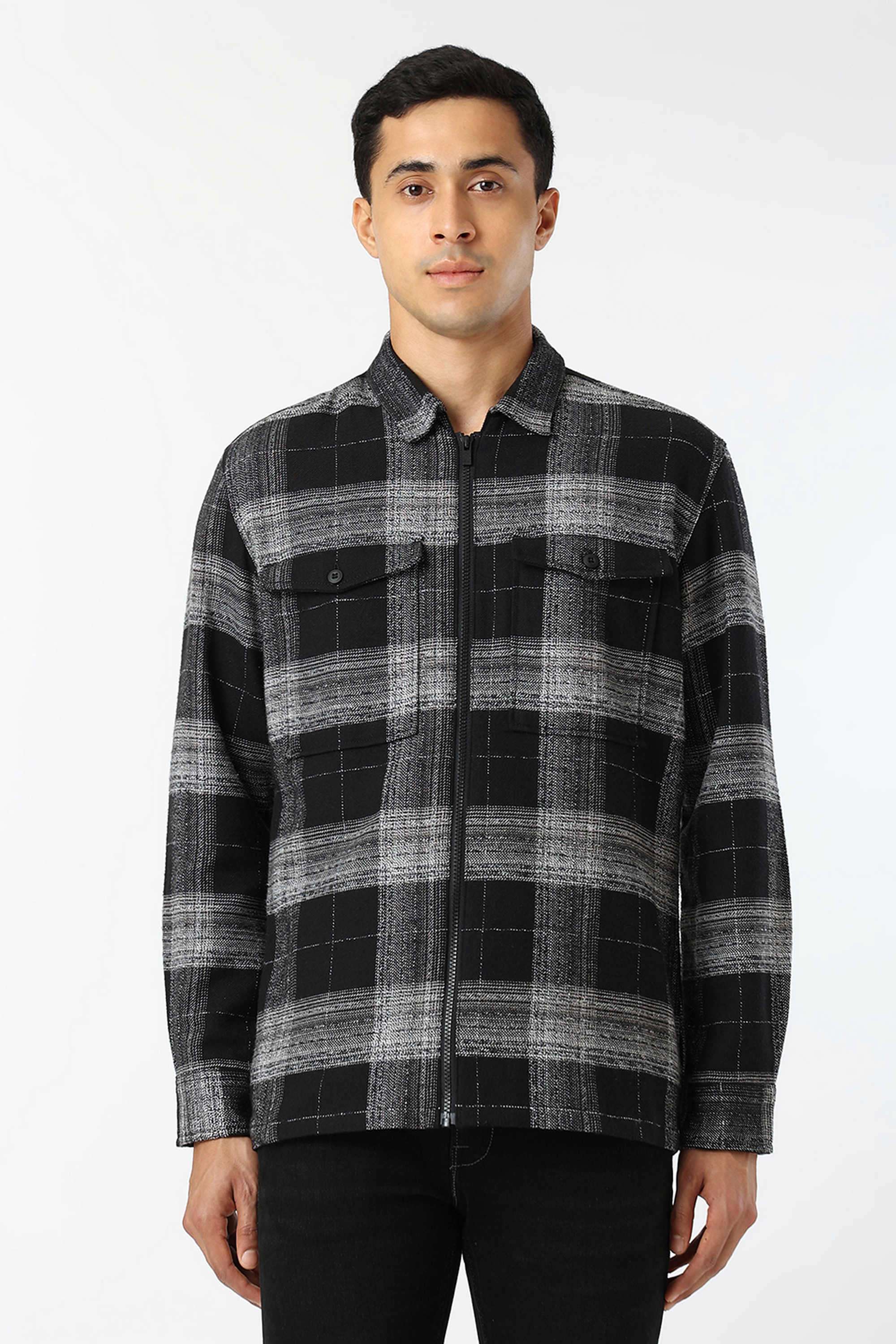 Checks-Poly-Cotton-Relaxed-Fit-Men-Casual-Shirt