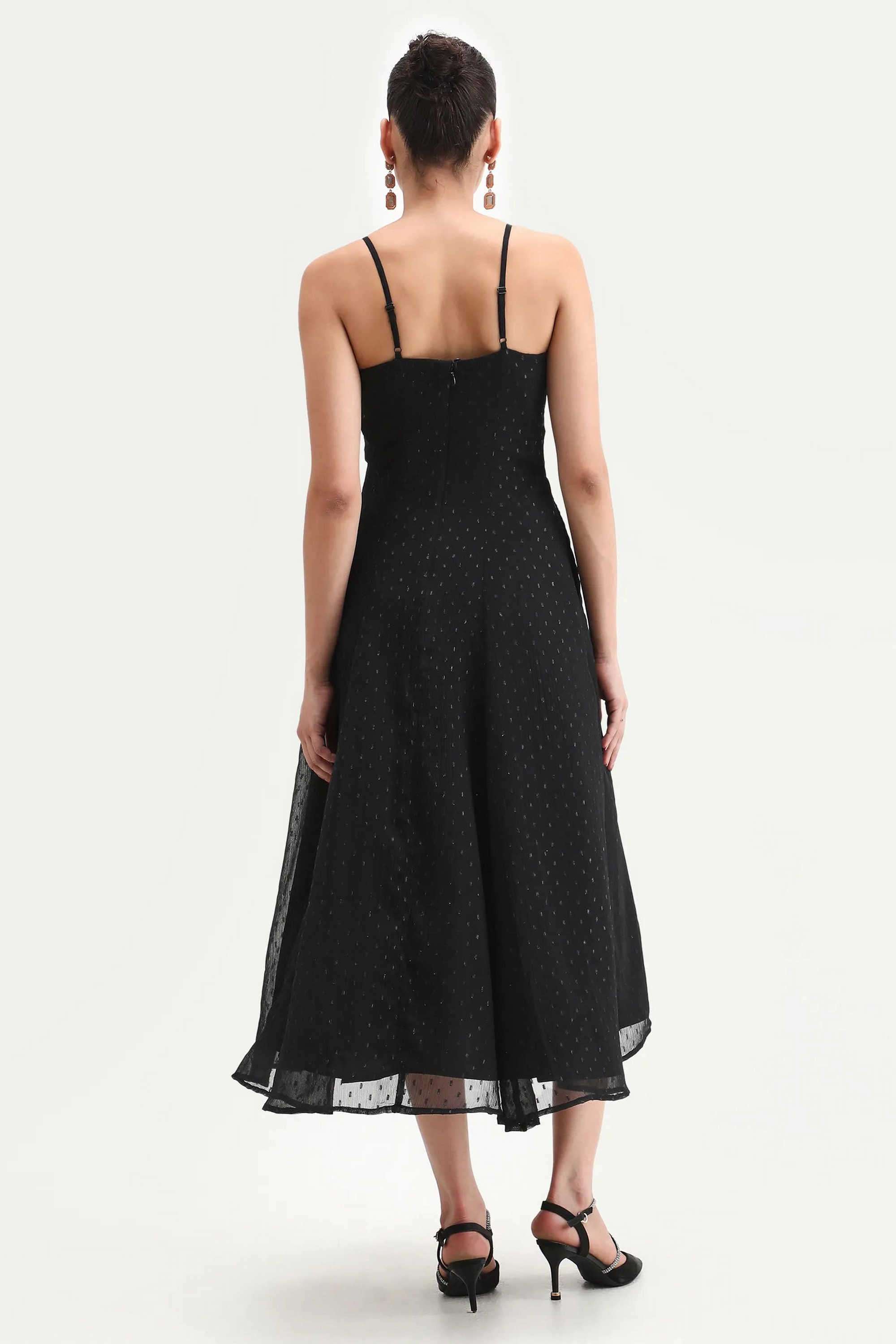 Solid-Polyester-Sweetheart-Neck-Women-s-Dress