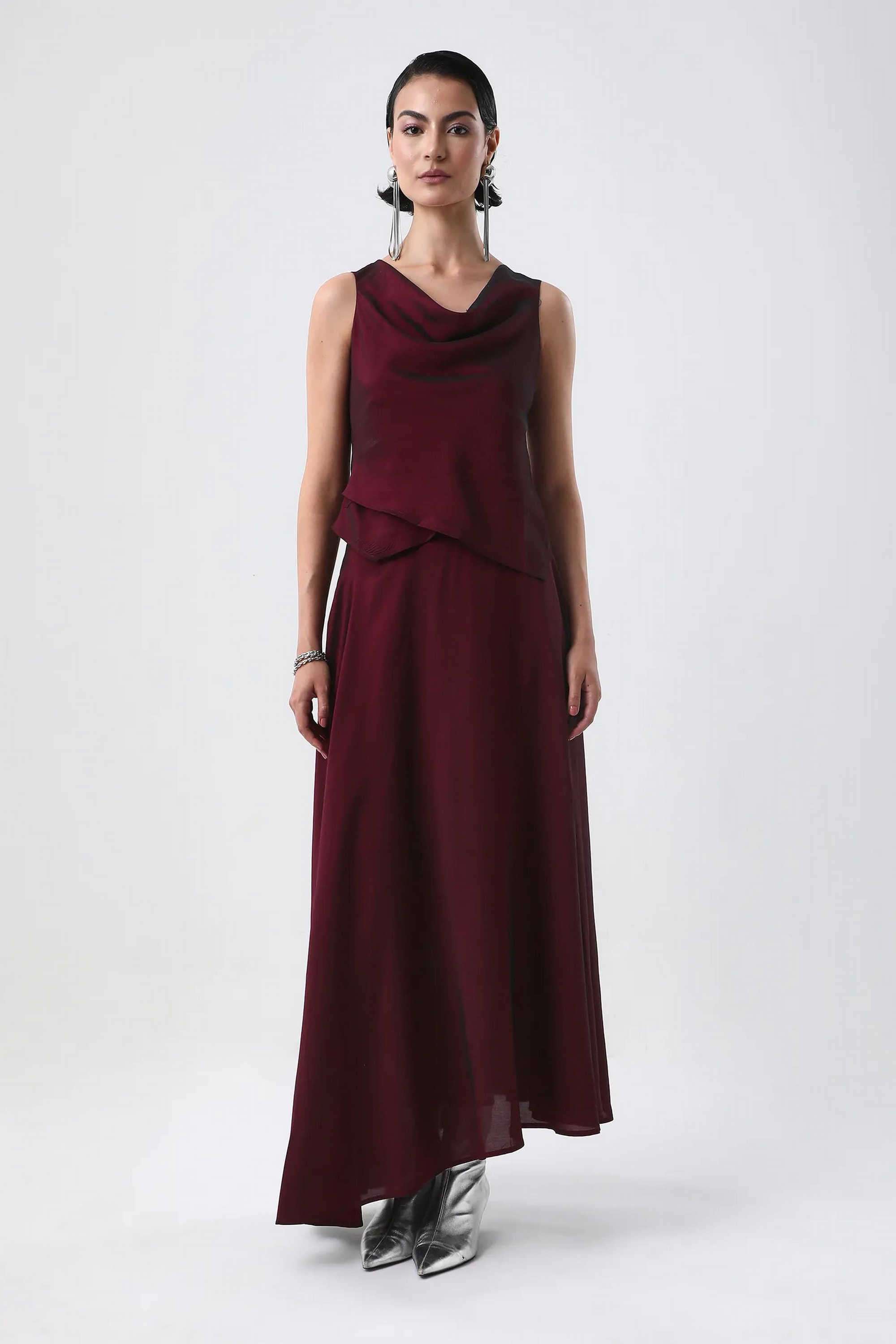 Solid-Relaxed-Fit-Polyester-Women-s-Festive-Wear-Skirts