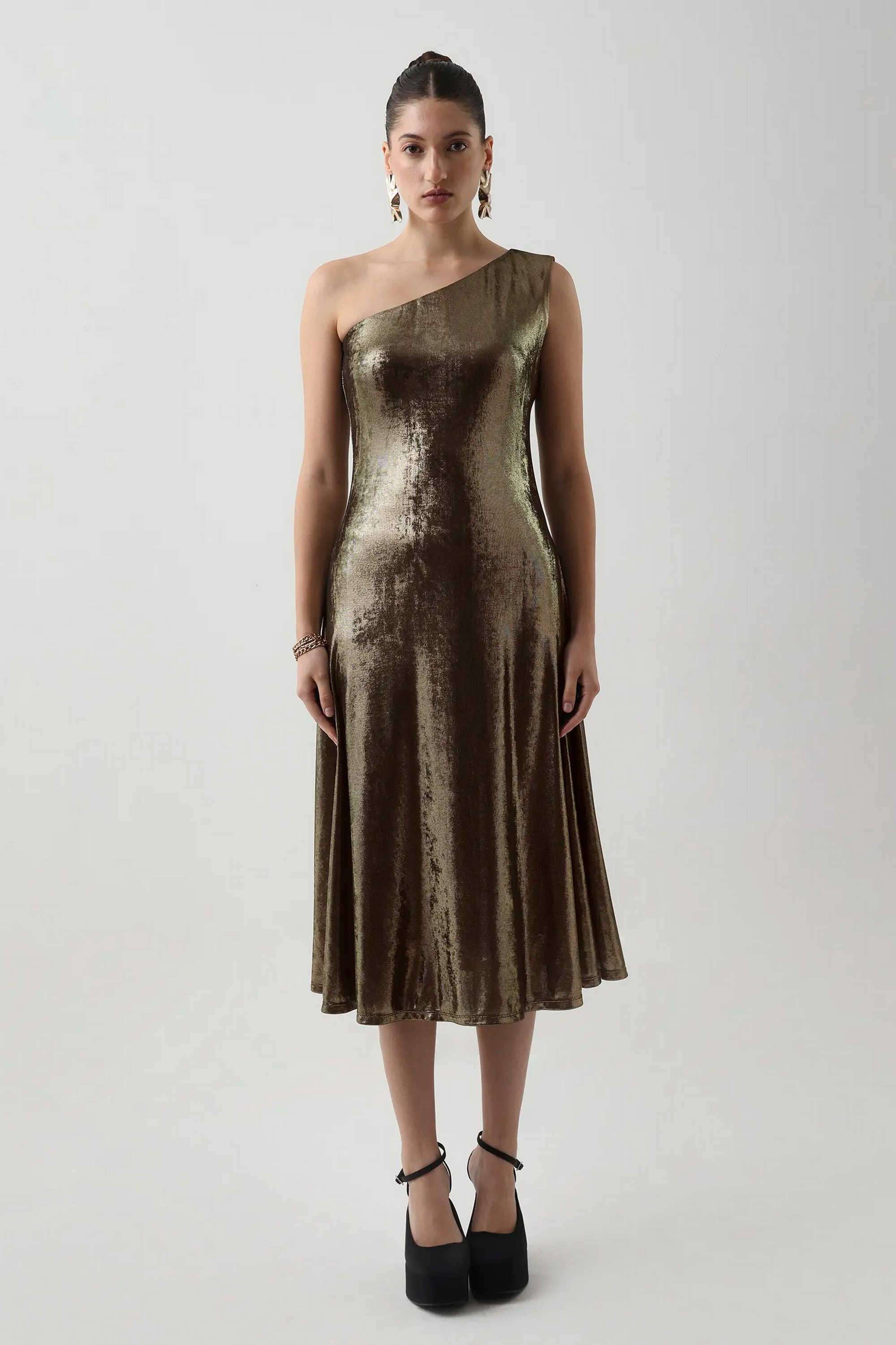 Solid-Polyester-Women-s-Dress