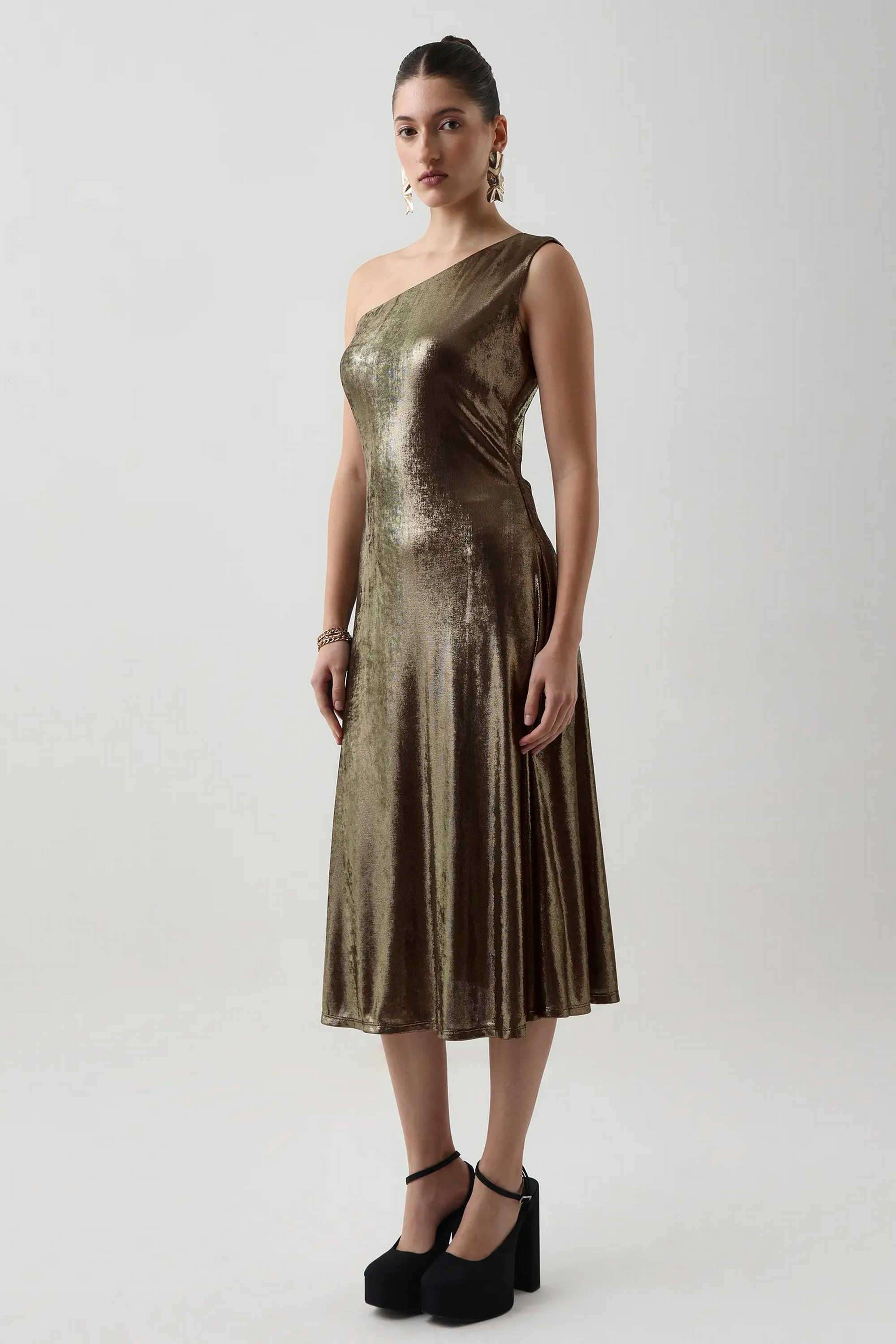 Solid-Polyester-Women-s-Dress