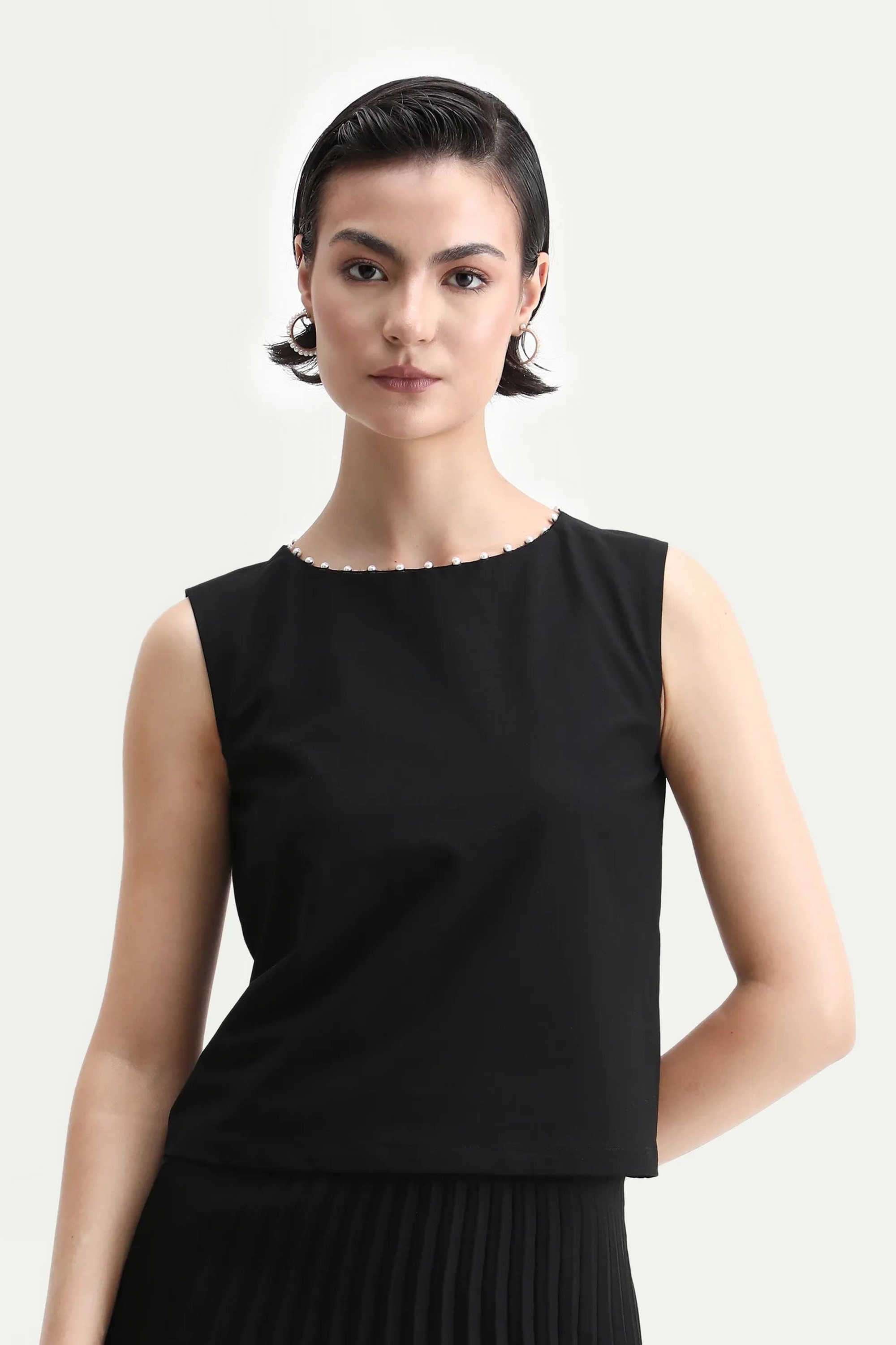 Solid-Lycra-Boat-Neck-Women-s-Top