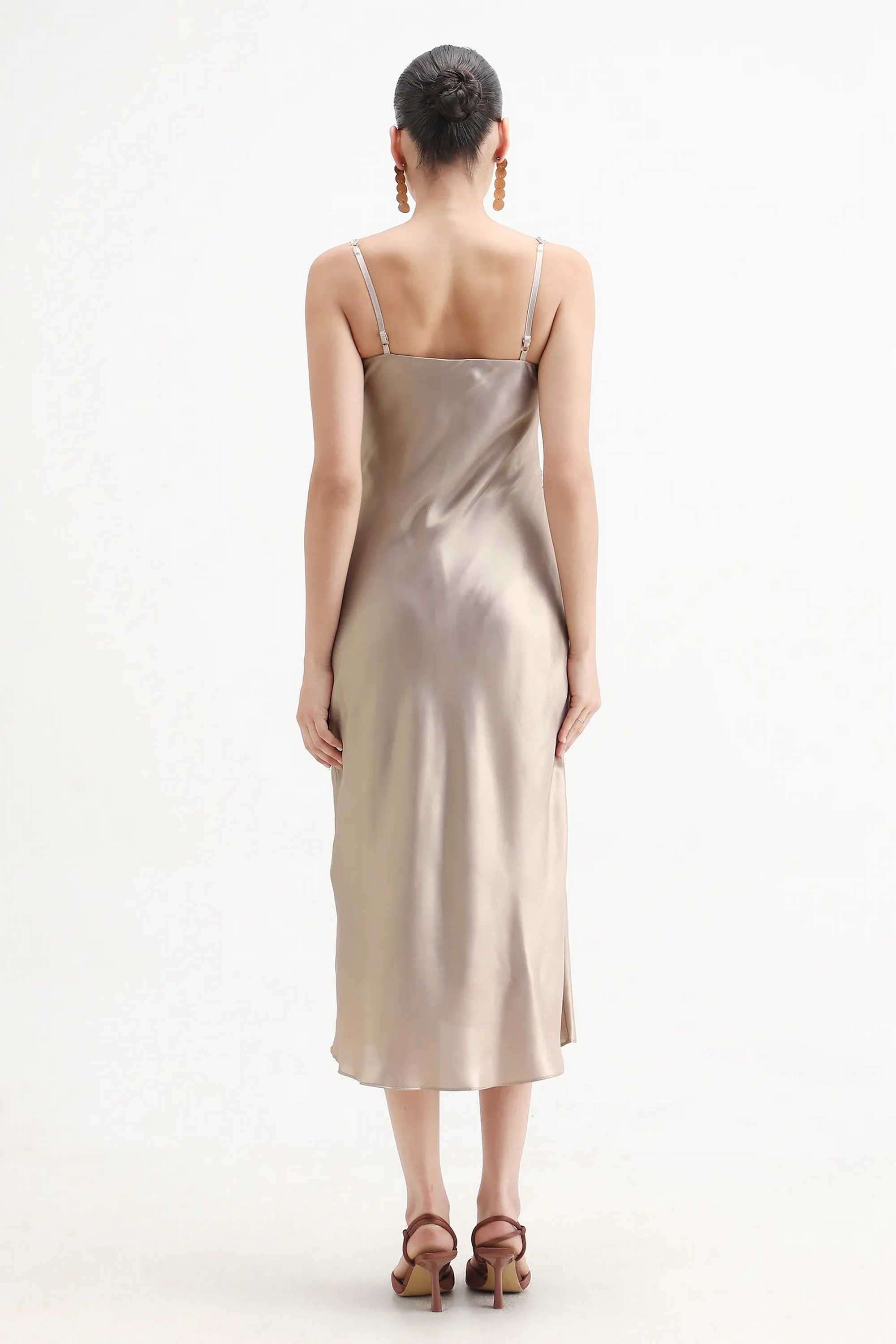 Solid-Polyester-Sweetheart-Neck-Women-s-Dress